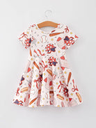 Baseball Print Girls Dress-360 Carolines Closet-Rylee Faith Designs-The Lovely Closet, Women's Fashion Boutique in Alexandria, KY