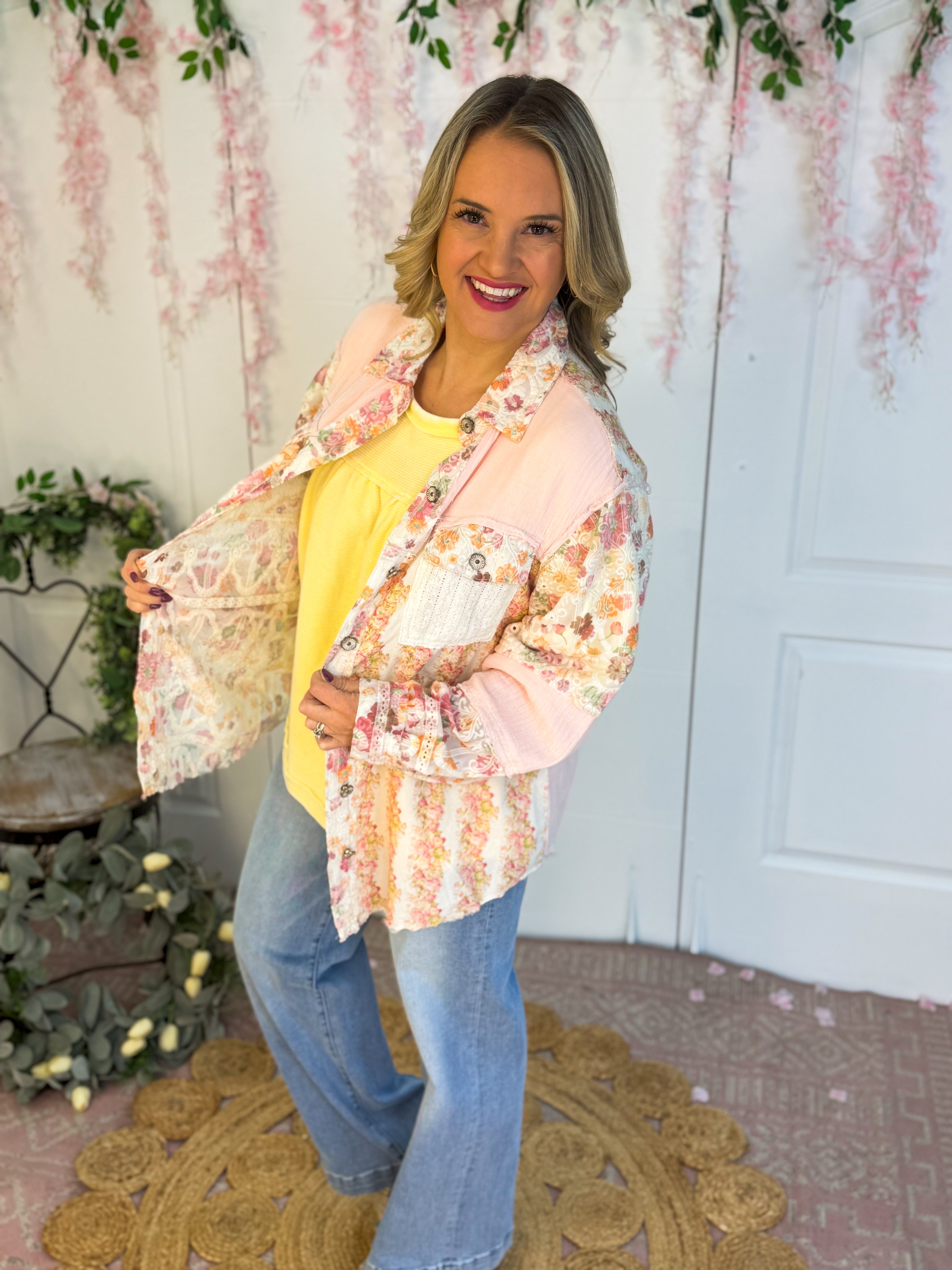 The Blush Edit Shirt Jacket-110 Long Sleeve Top-Pol Clothing-The Lovely Closet, Women's Fashion Boutique in Alexandria, KY