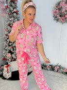 PINK-mas PJ Set - Bow Christmas Treat Ruffle-350 Holiday-Jess Lea-The Lovely Closet, Women's Fashion Boutique in Alexandria, KY