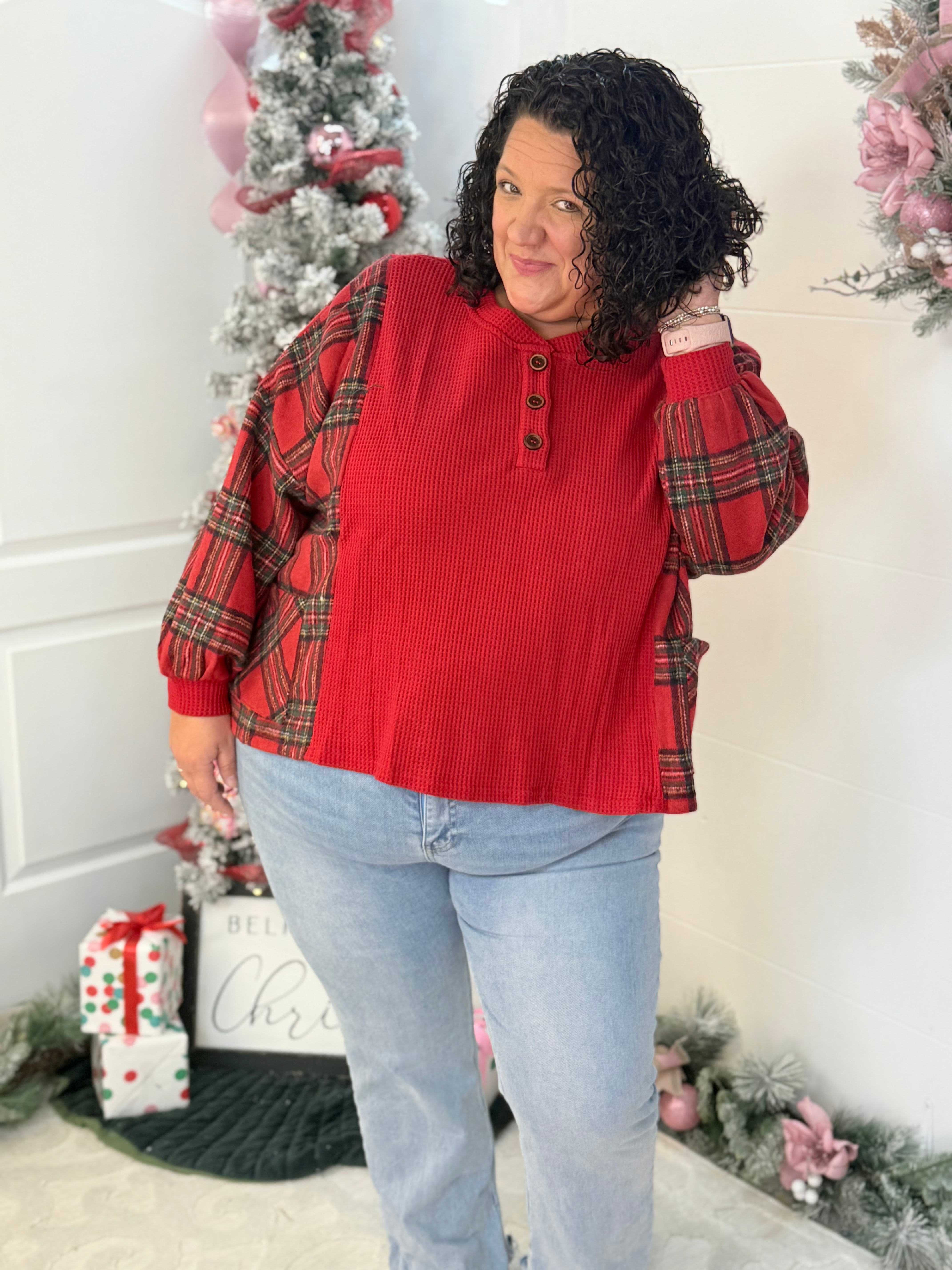 FINAL SALE - Christmas Town Pullover-110 Long Sleeve Top-Bibi-The Lovely Closet, Women's Fashion Boutique in Alexandria, KY