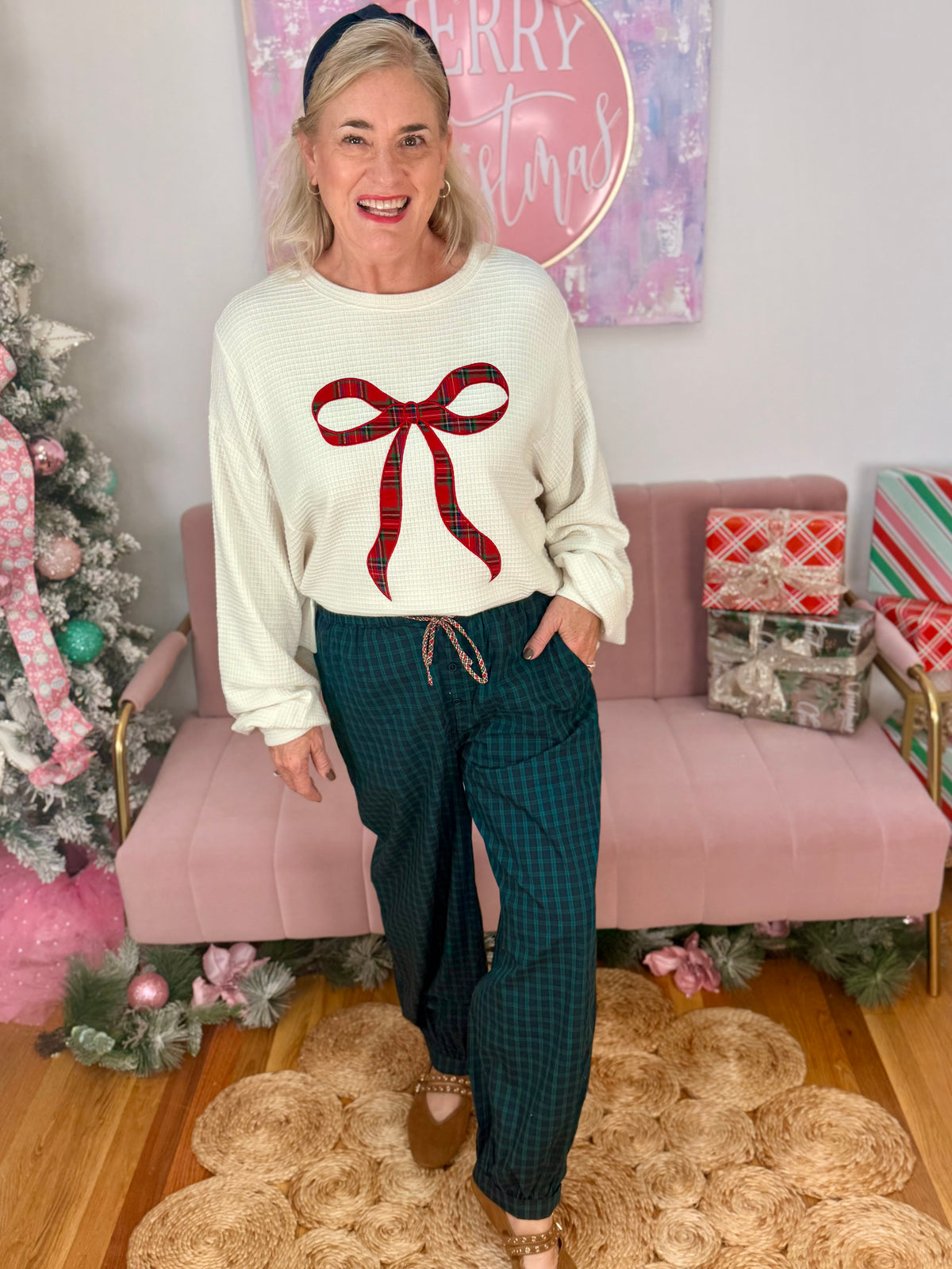 Cozy Plaid Drawstring Joggers-240 Pants-Main Strip-The Lovely Closet, Women's Fashion Boutique in Alexandria, KY