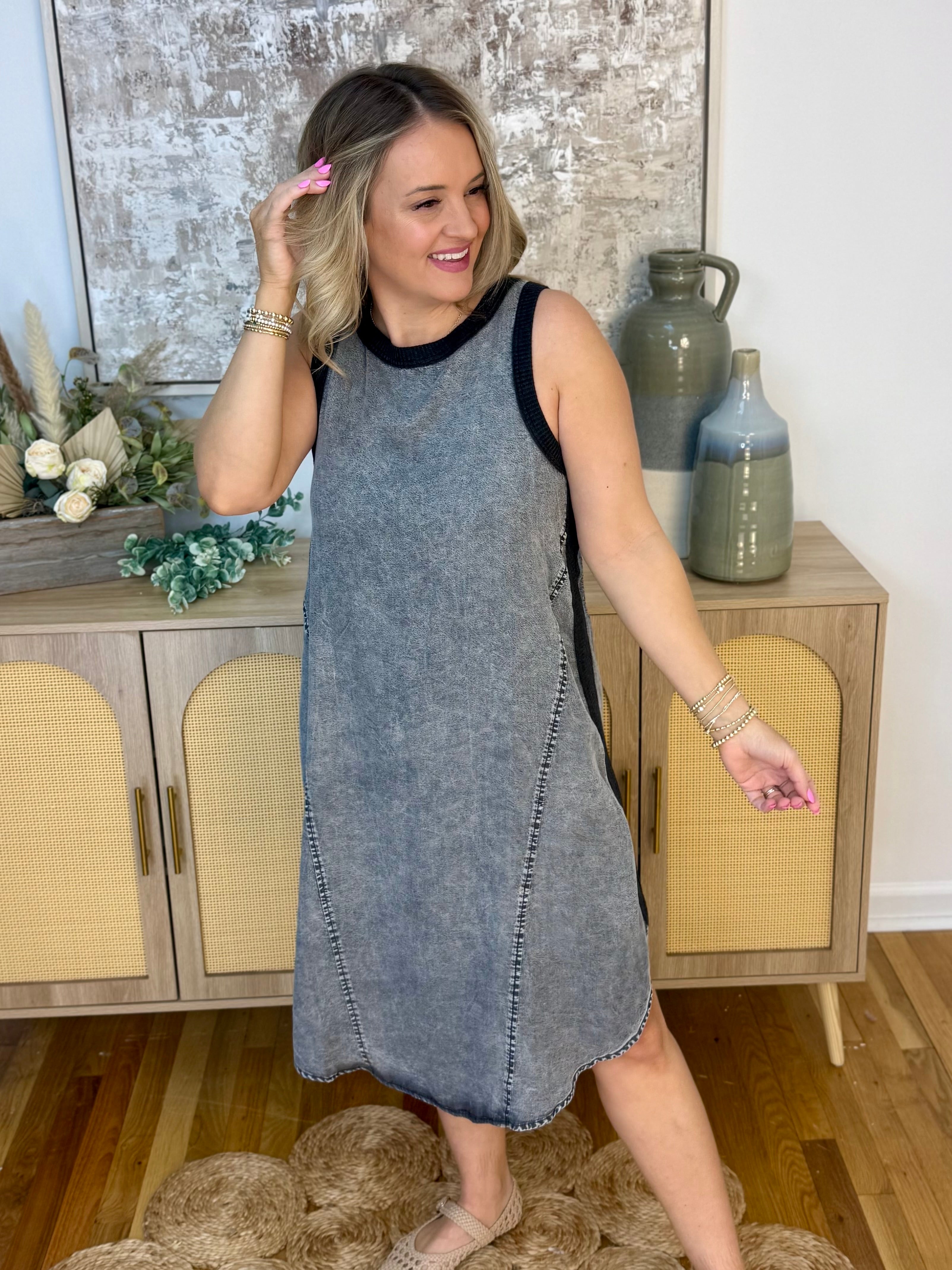 Get Out Of Town Midi Dress - Ash-180 Dresses-Doe and Rae-The Lovely Closet, Women's Fashion Boutique in Alexandria, KY