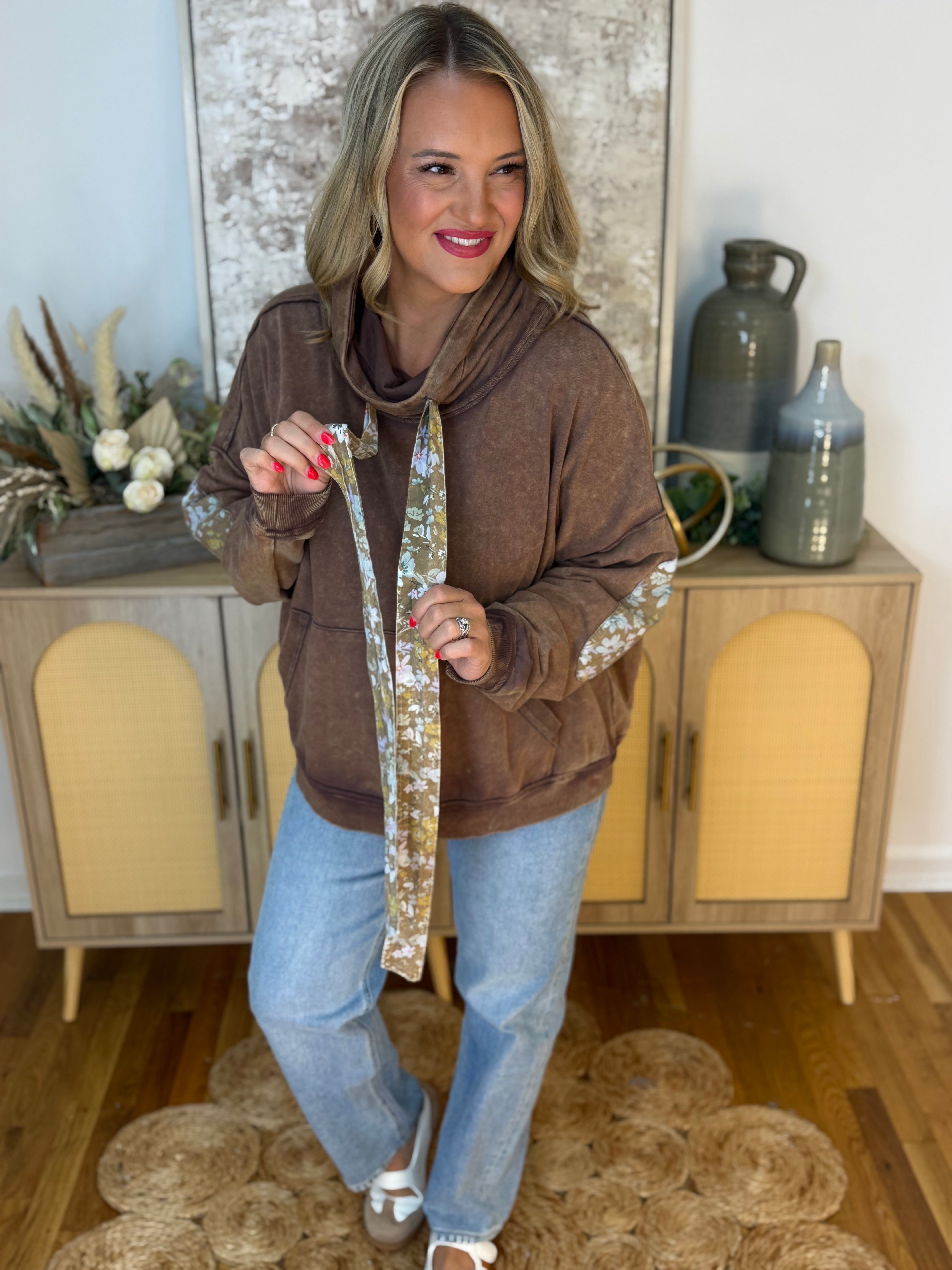 Easy Living Hooded Pullover-110 Long Sleeve Top-J.nna-The Lovely Closet, Women's Fashion Boutique in Alexandria, KY