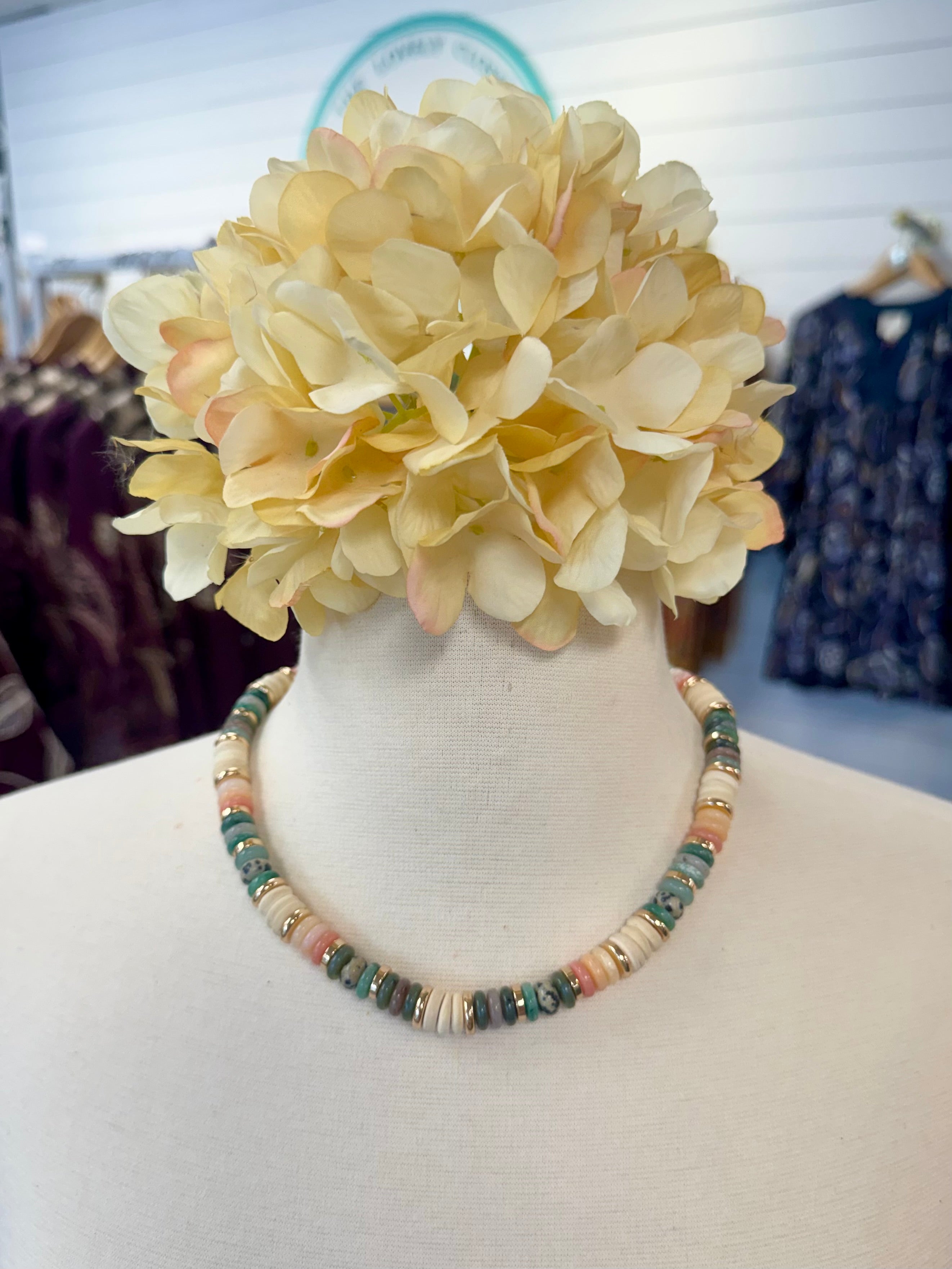 Jade Caramel Candy Bead Necklace-280 Accessories-Golden Stella-The Lovely Closet, Women's Fashion Boutique in Alexandria, KY