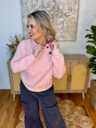 Winter Bliss Quilted Pullover - Blush-150 Sweatshirts-Doe and Rae-The Lovely Closet, Women's Fashion Boutique in Alexandria, KY