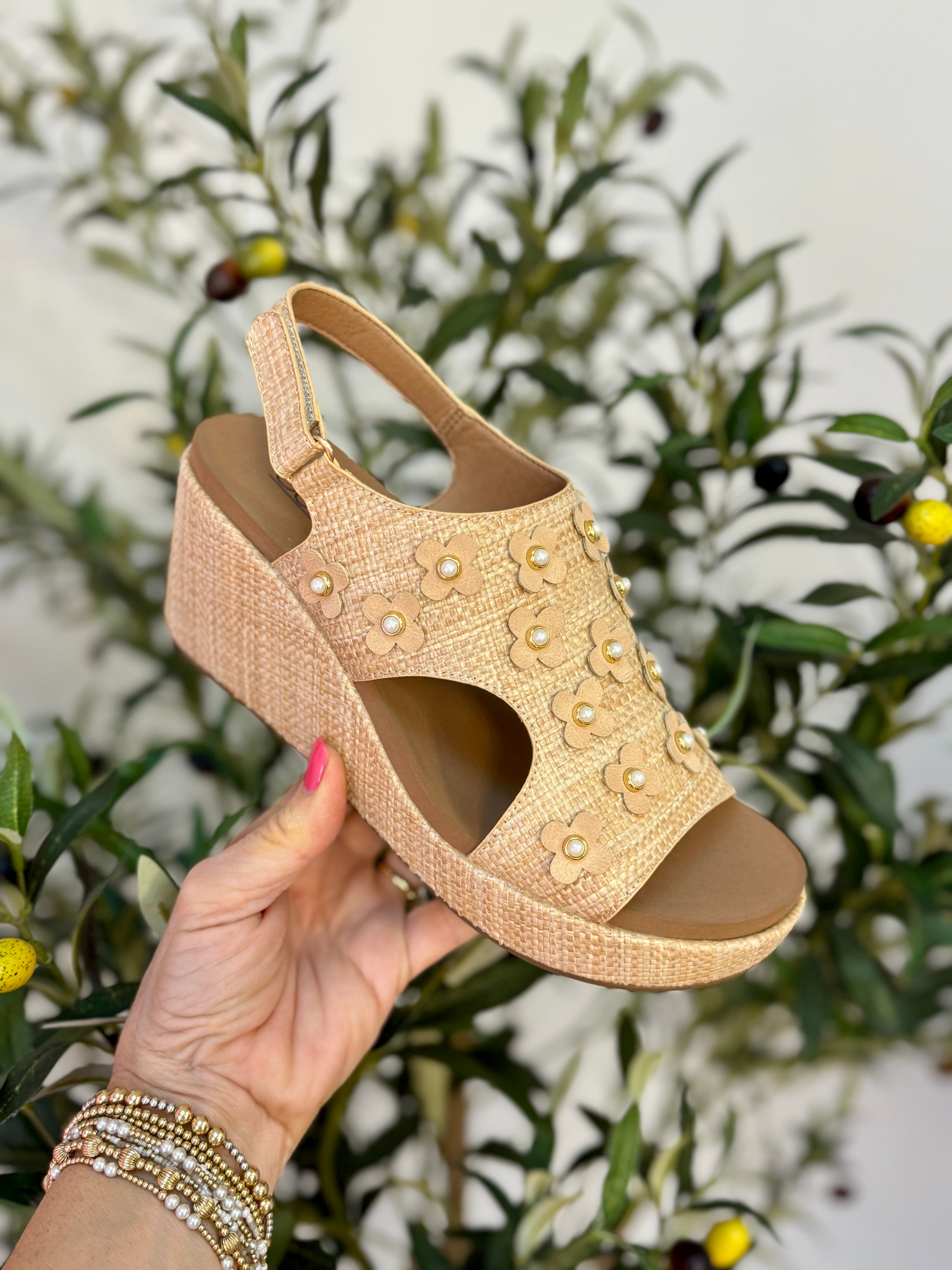 FINAL SALE Corkys Carley Raffia Flower-270 Shoes-The Lovely Closet-The Lovely Closet, Women's Fashion Boutique in Alexandria, KY