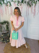 Spring Days Midi Dress - Pink-180 Dresses-Umgee-The Lovely Closet, Women's Fashion Boutique in Alexandria, KY