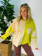 Starlight Bloom Top - Citron-110 Long Sleeve Top-easel-The Lovely Closet, Women's Fashion Boutique in Alexandria, KY