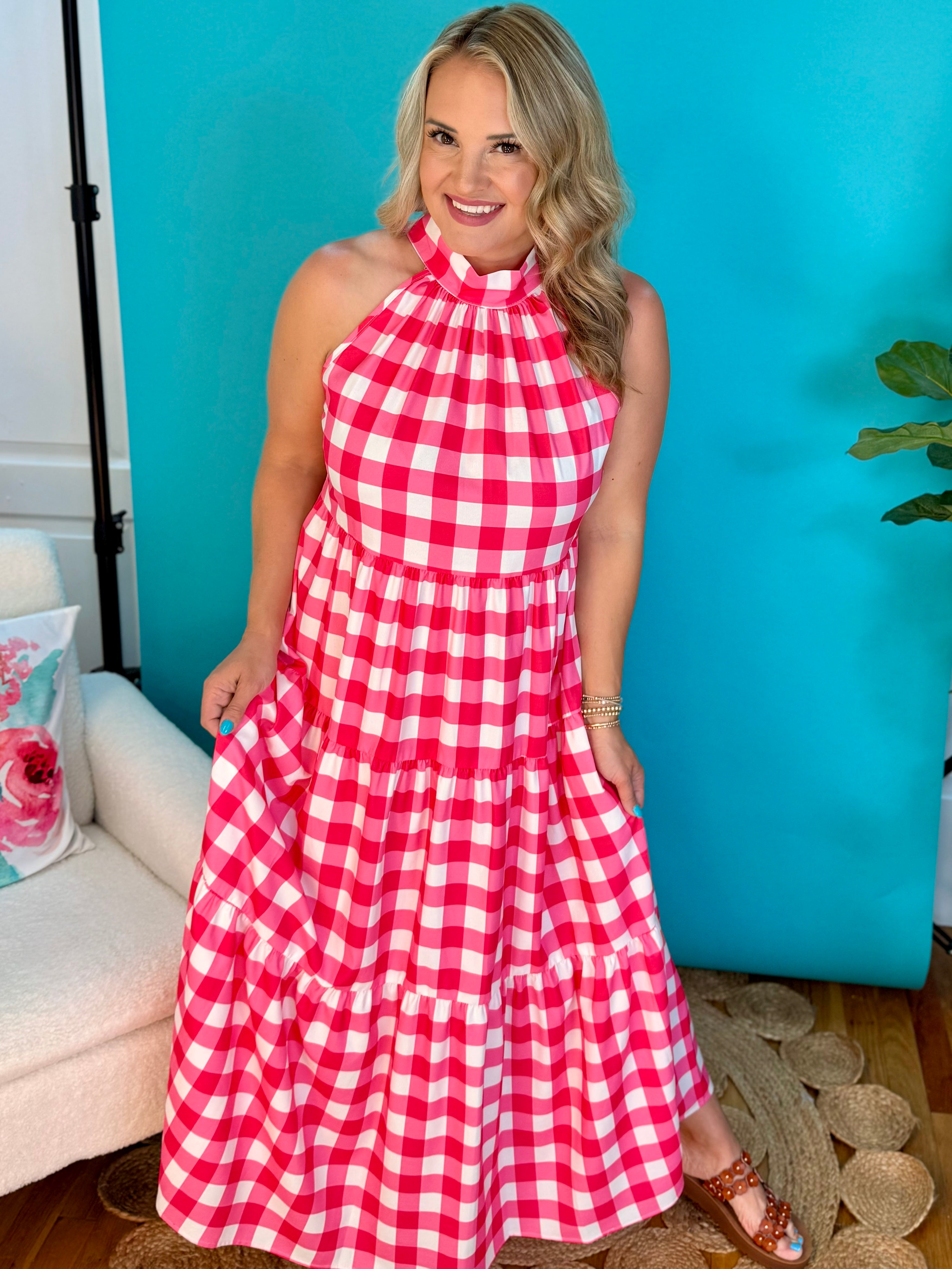 Pink Champaign Maxi Dress-180 Dresses-Carole Christian-The Lovely Closet, Women's Fashion Boutique in Alexandria, KY