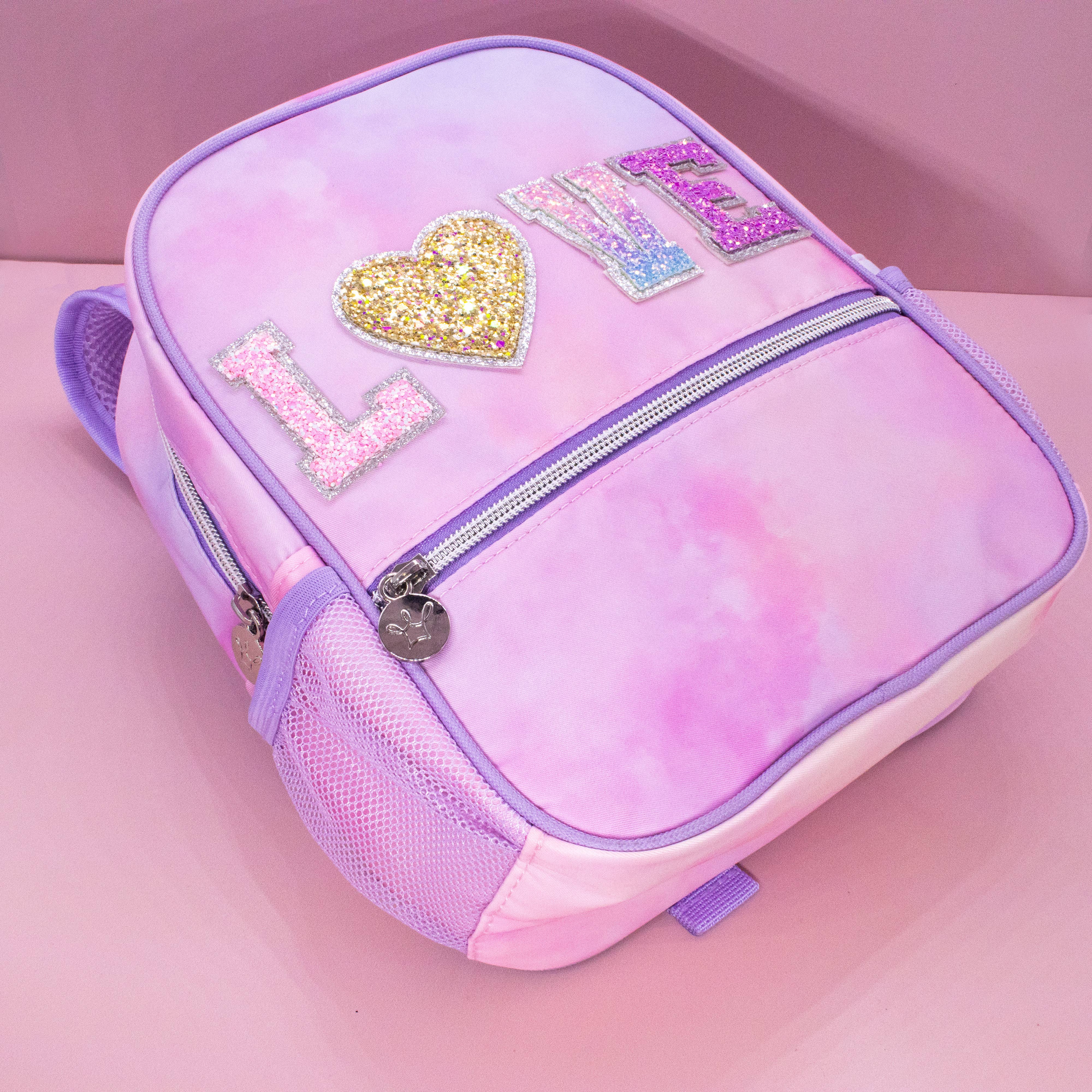 Girls Tie Dye Backpack with Glitter Varsity Letters-360 Carolines Closet-Frog Sac-The Lovely Closet, Women's Fashion Boutique in Alexandria, KY