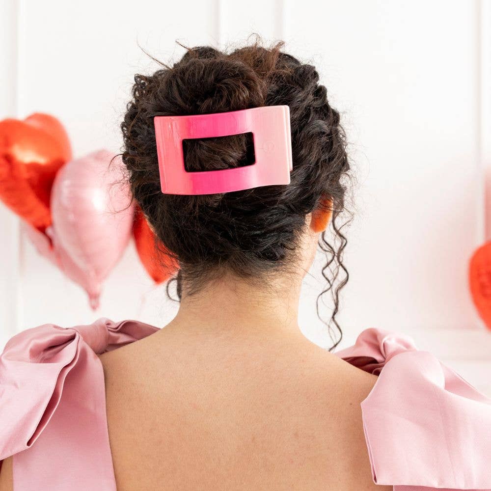 Flat Rectangle Hair Clip | Large | Kiss & Tell-300 Headwear-TELETIES-The Lovely Closet, Women's Fashion Boutique in Alexandria, KY
