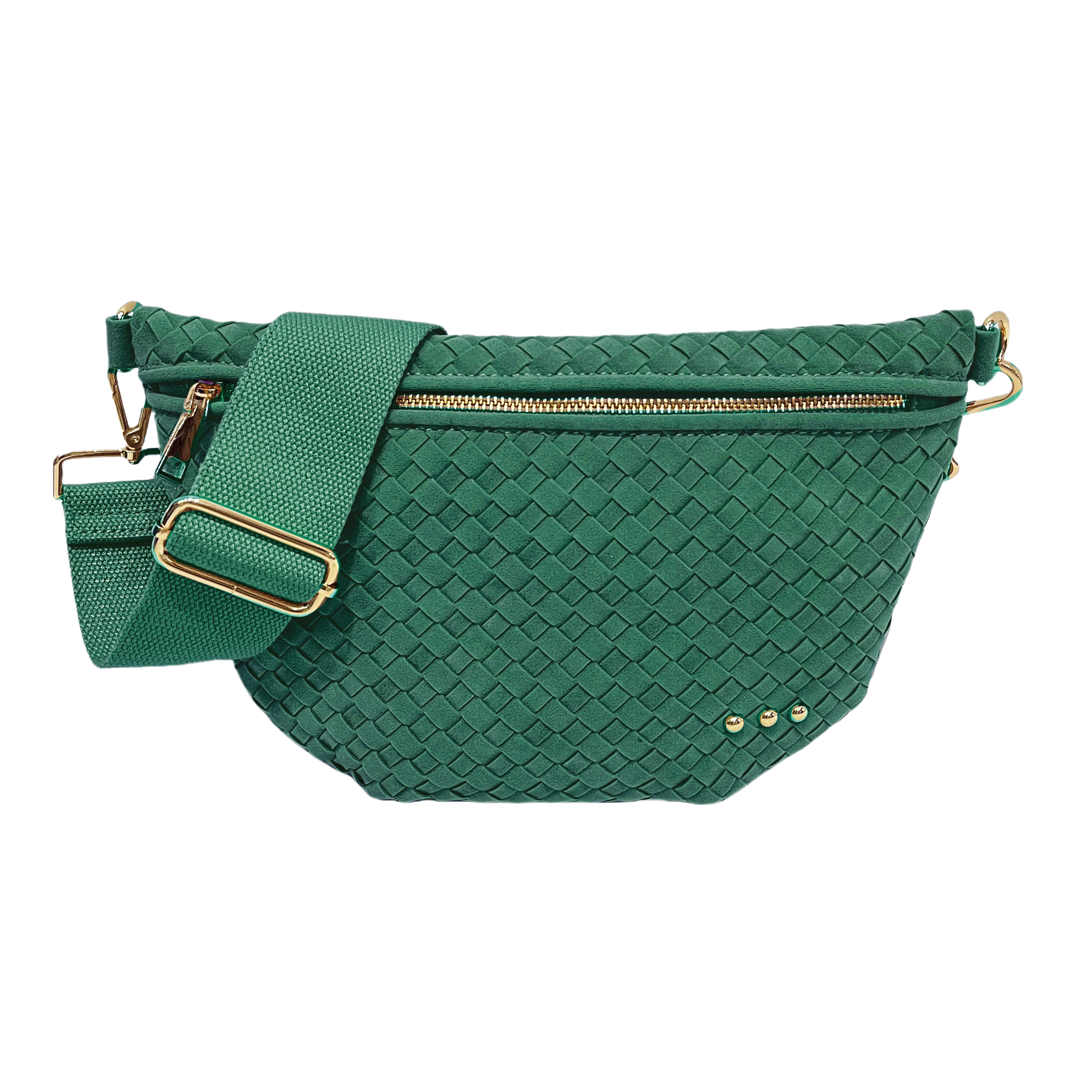Suede Westlyn Woven Bum Bag - Suede Teal-290 Bag/Handbags-Pretty Simple-The Lovely Closet, Women's Fashion Boutique in Alexandria, KY