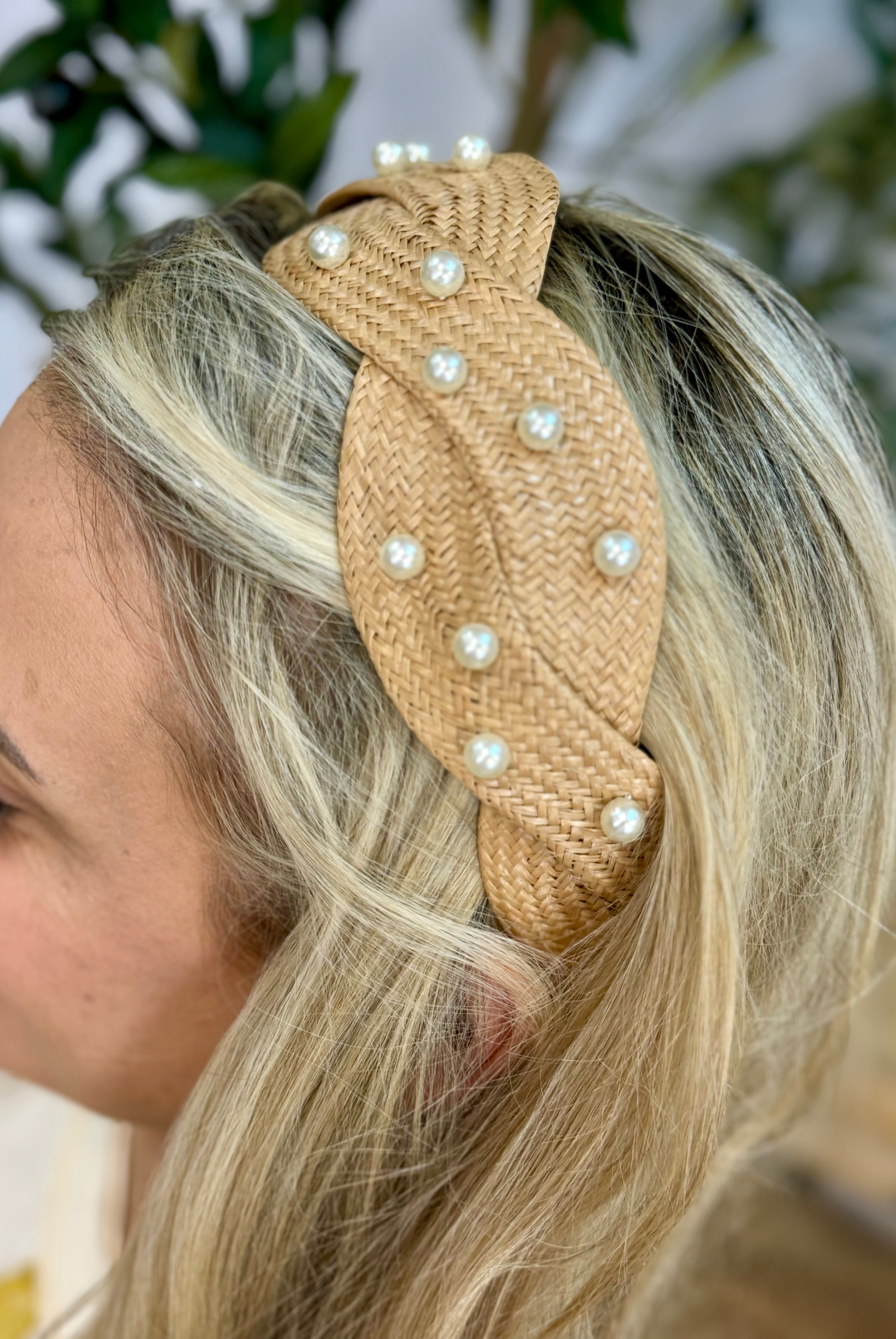 Pearls on Top Headband - Natural-Headbands-The Lovely Closet-The Lovely Closet, Women's Fashion Boutique in Alexandria, KY