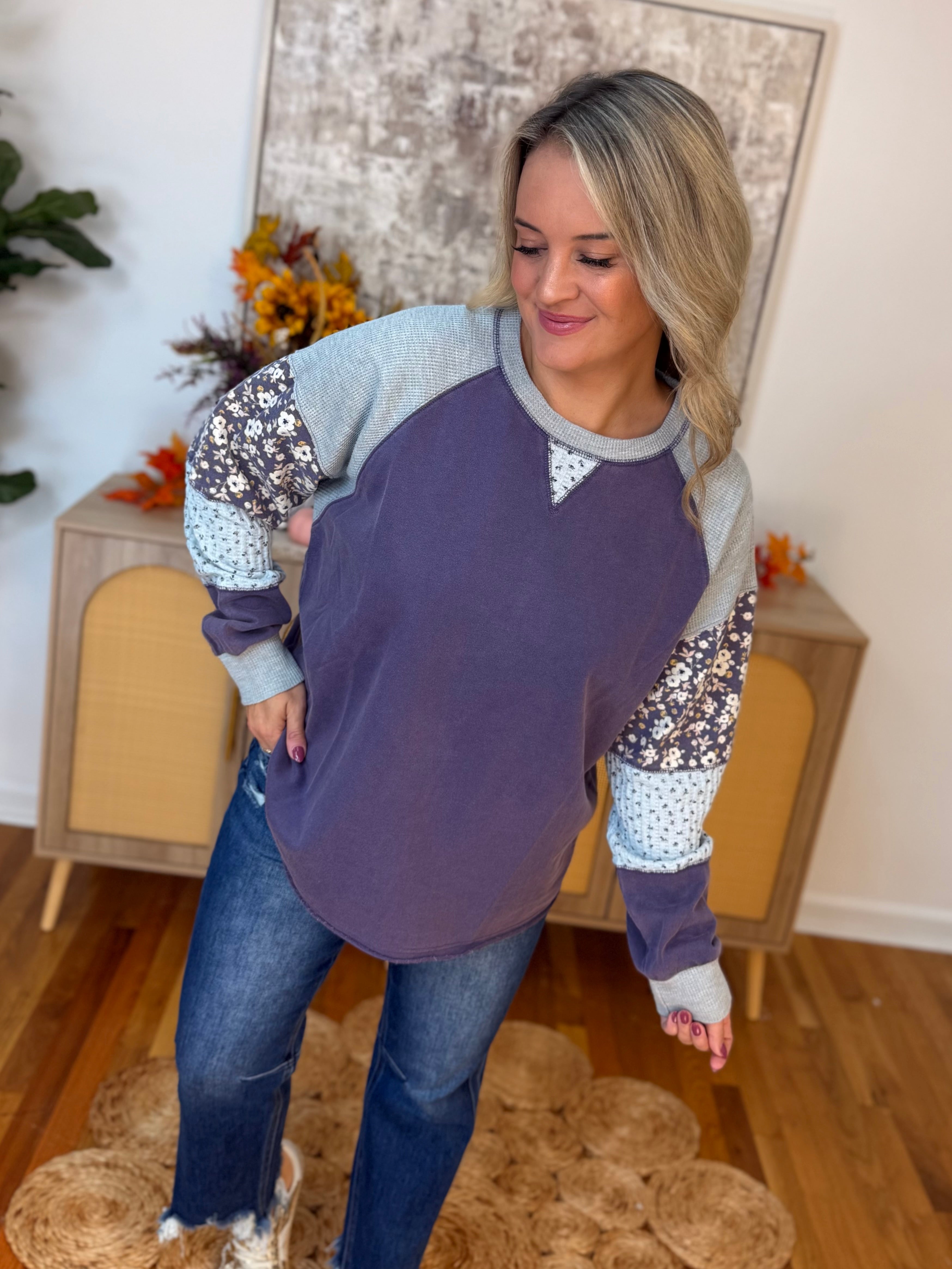 Harvest Wishes Pullover - Violet-110 Long Sleeve Top-easel-The Lovely Closet, Women's Fashion Boutique in Alexandria, KY