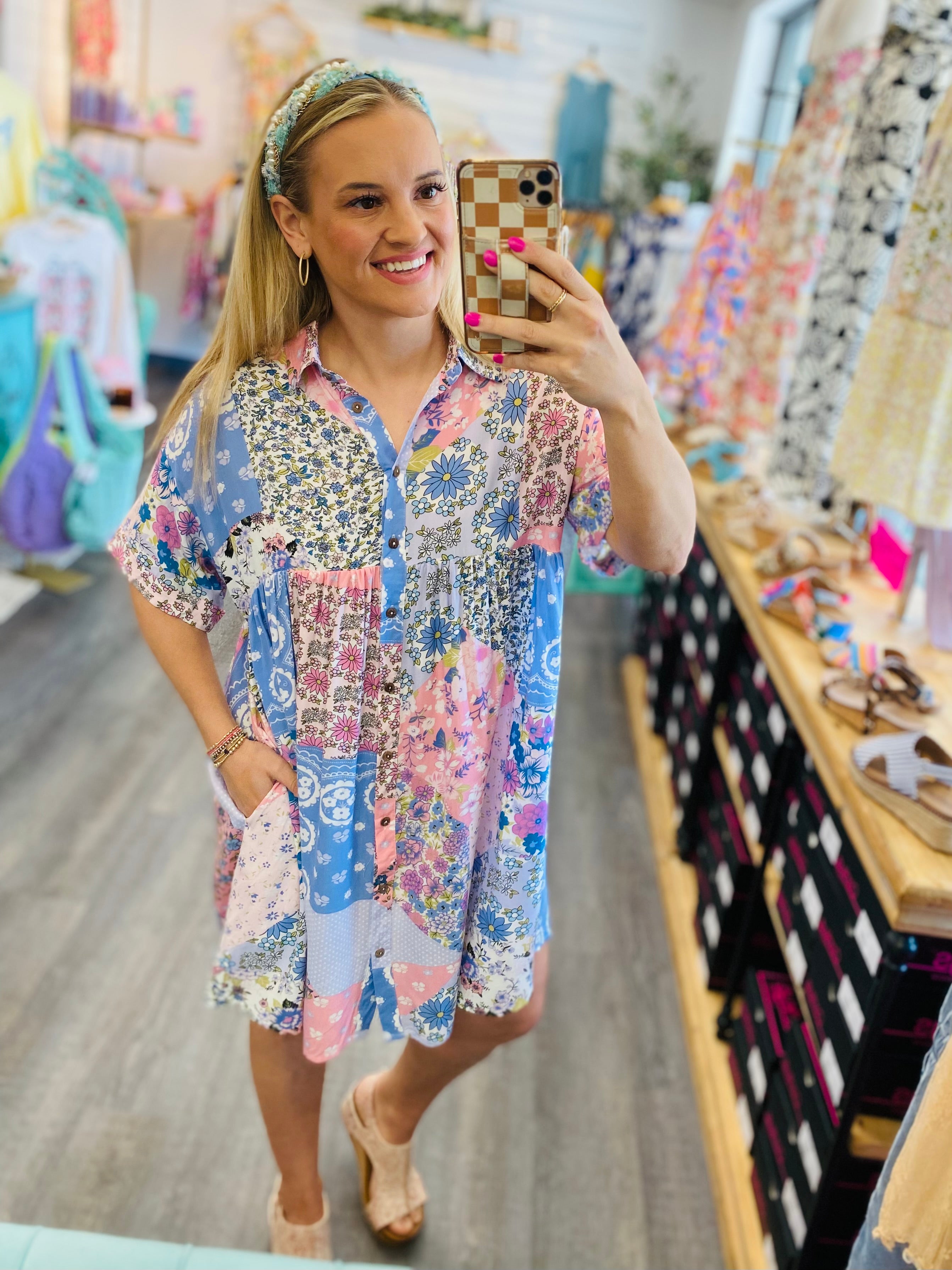Modern Mix Dress-180 Dresses-Sage + Fig-The Lovely Closet, Women's Fashion Boutique in Alexandria, KY