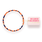 Navy Blue and Orange Sprinkle: Gold/Ext 7.25-bracelet-Beaded Blondes-The Lovely Closet, Women's Fashion Boutique in Alexandria, KY