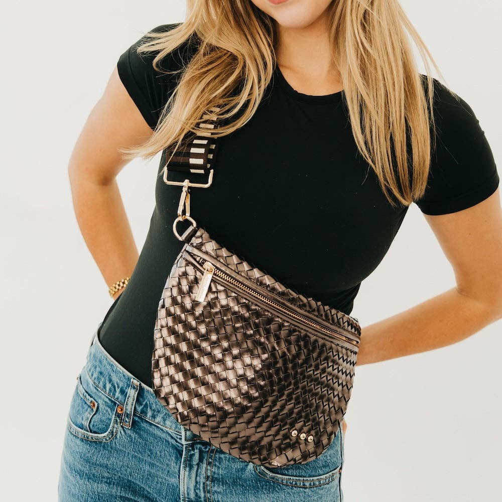 Westlyn Woven Bum Bag - Brown-290 Bag/Handbags-Pretty Simple-The Lovely Closet, Women's Fashion Boutique in Alexandria, KY