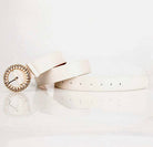 Rhinestone & Pearl Buckle Belt - White-280 Accessories-ACCITY-The Lovely Closet, Women's Fashion Boutique in Alexandria, KY