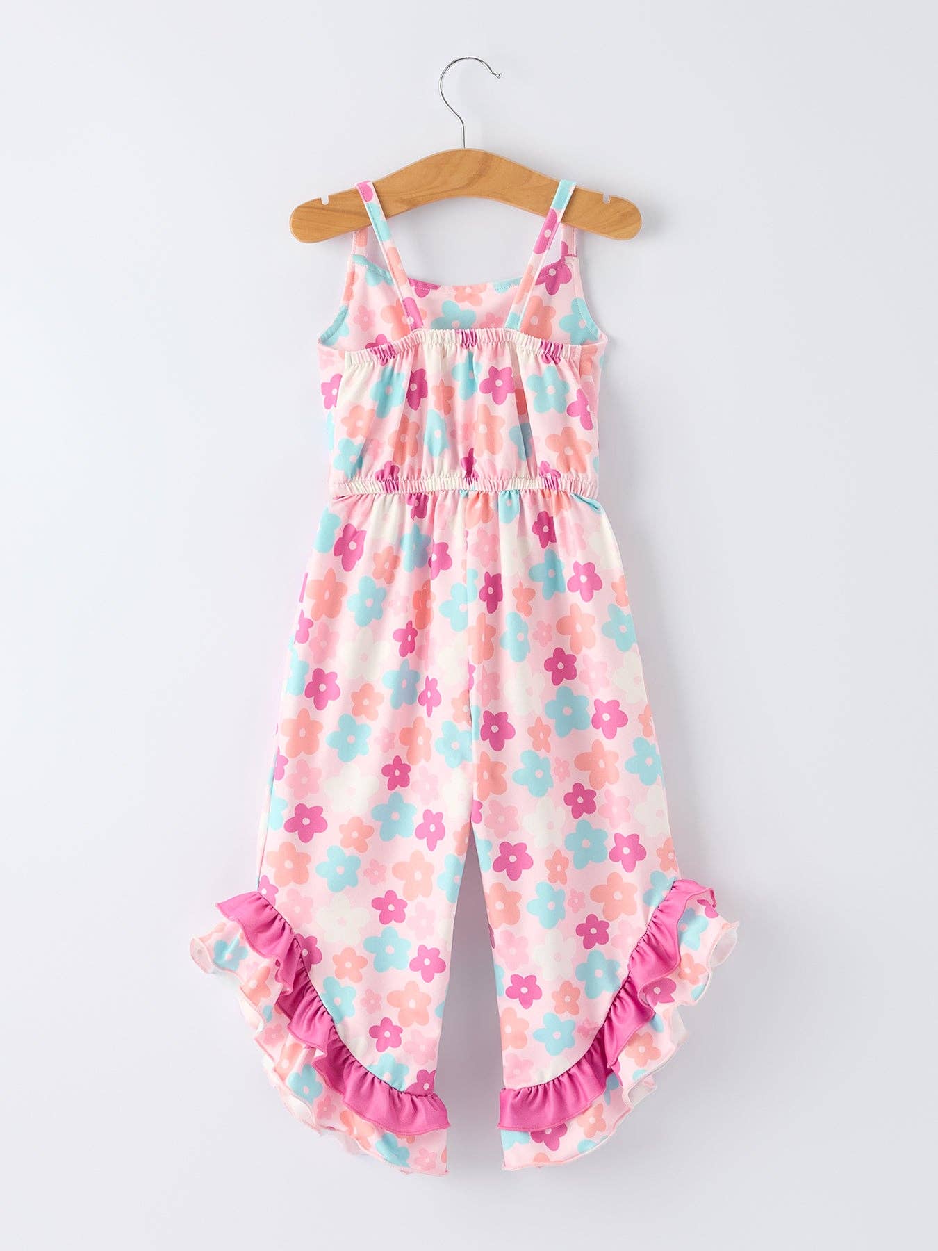 Colorful Floral Ruffle Flared Jumpsuit-360 Carolines Closet-Rylee Faith Designs-The Lovely Closet, Women's Fashion Boutique in Alexandria, KY
