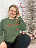 “Merry” Embroidered Crewneck