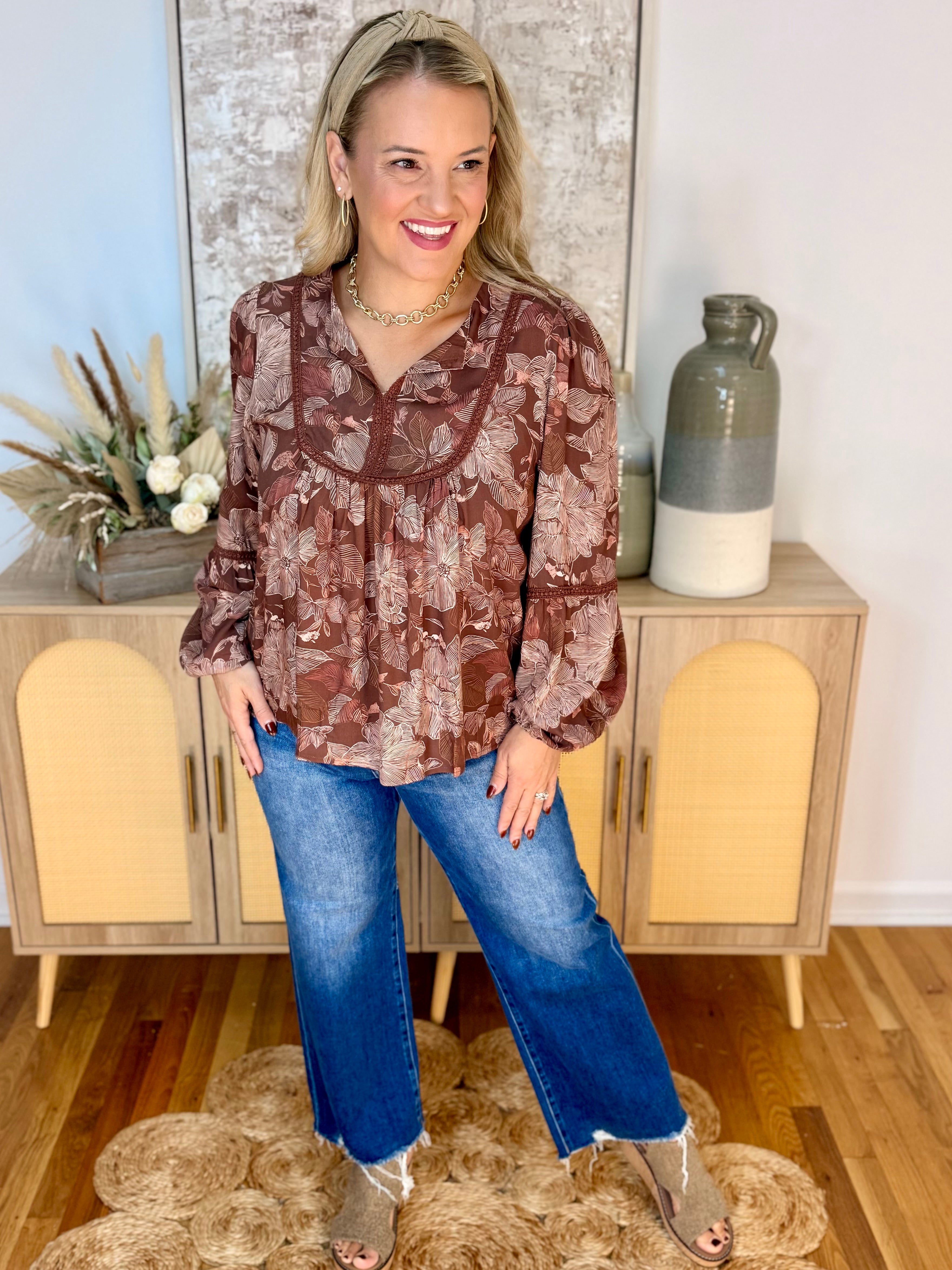 Cinnamon & Spice Blouse-110 Long Sleeve Top-Haptics-The Lovely Closet, Women's Fashion Boutique in Alexandria, KY