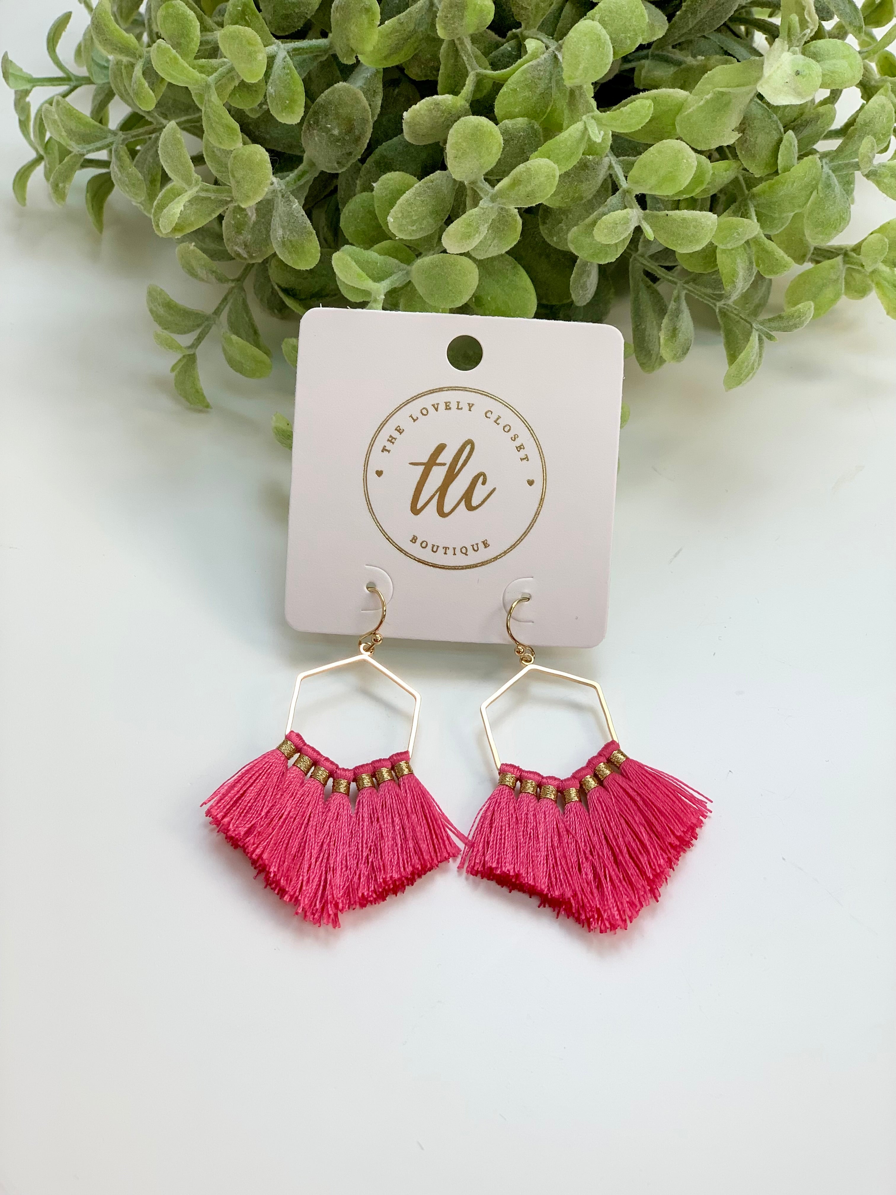 What to Wear Earrings - Pink-The Lovely Closet-The Lovely Closet, Women's Fashion Boutique in Alexandria, KY