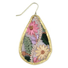 Floral Vines Embroidered Gold Teardrop Earrings-280 Accessories-ZAD-The Lovely Closet, Women's Fashion Boutique in Alexandria, KY