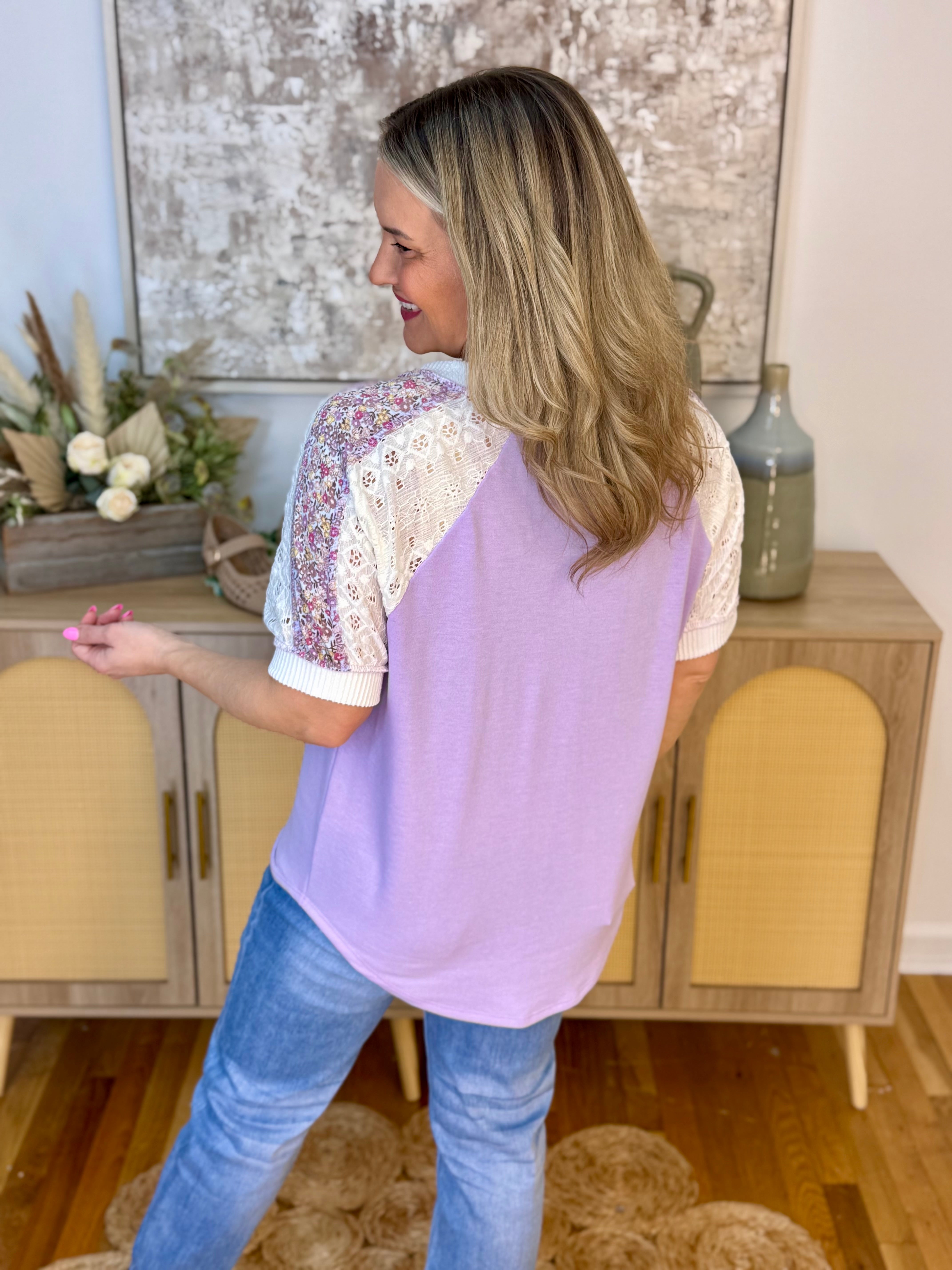 Fresh Lavender Top-100 Short Sleeve Tops-7th Ray-The Lovely Closet, Women's Fashion Boutique in Alexandria, KY