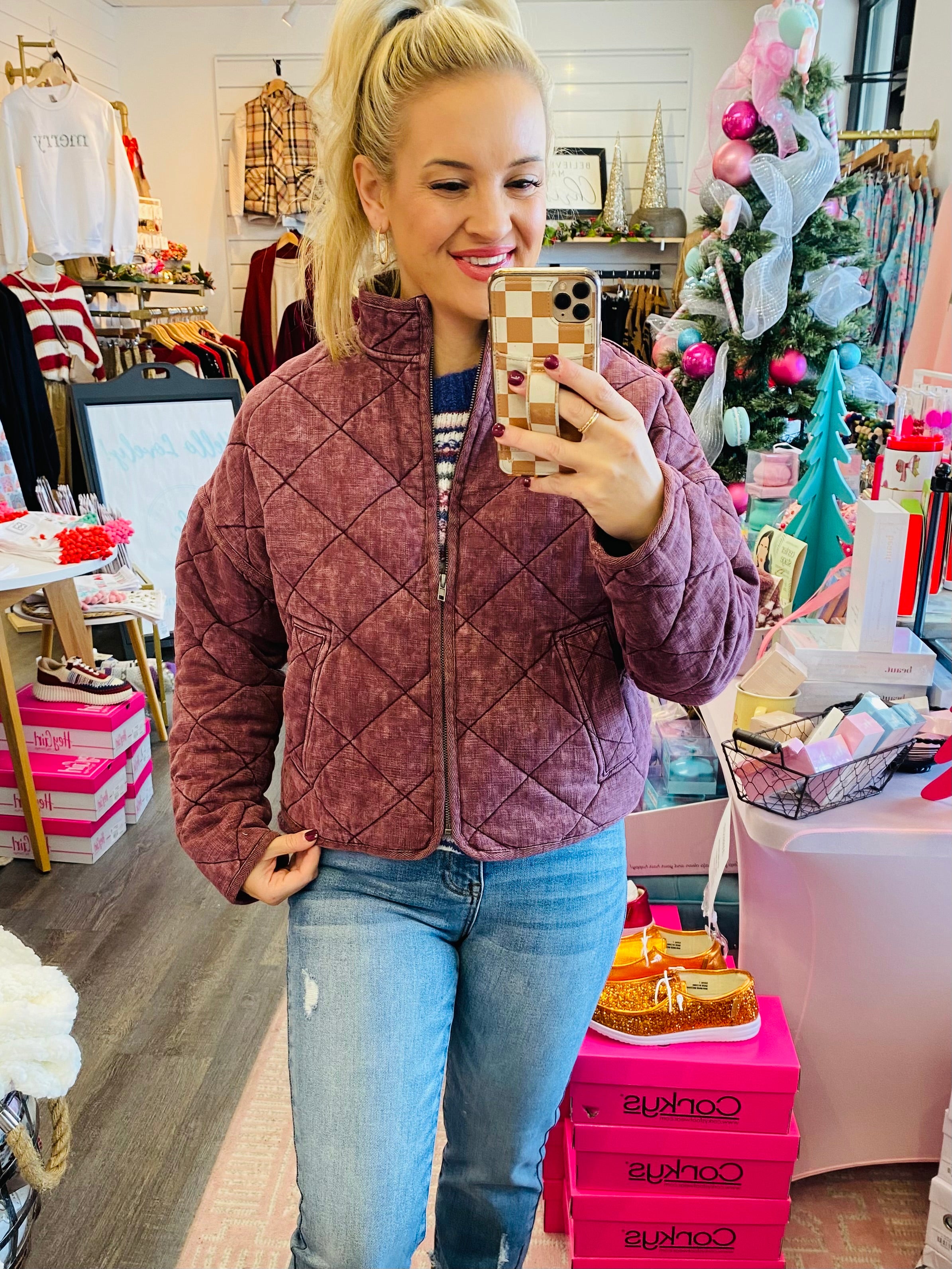 Plum Perfect Jacket-170 Jackets/Outerwear-The Lovely Closet-The Lovely Closet, Women's Fashion Boutique in Alexandria, KY