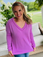 Autumn Days Ribbed Top - Orchid-110 Long Sleeve Top-zenana-The Lovely Closet, Women's Fashion Boutique in Alexandria, KY