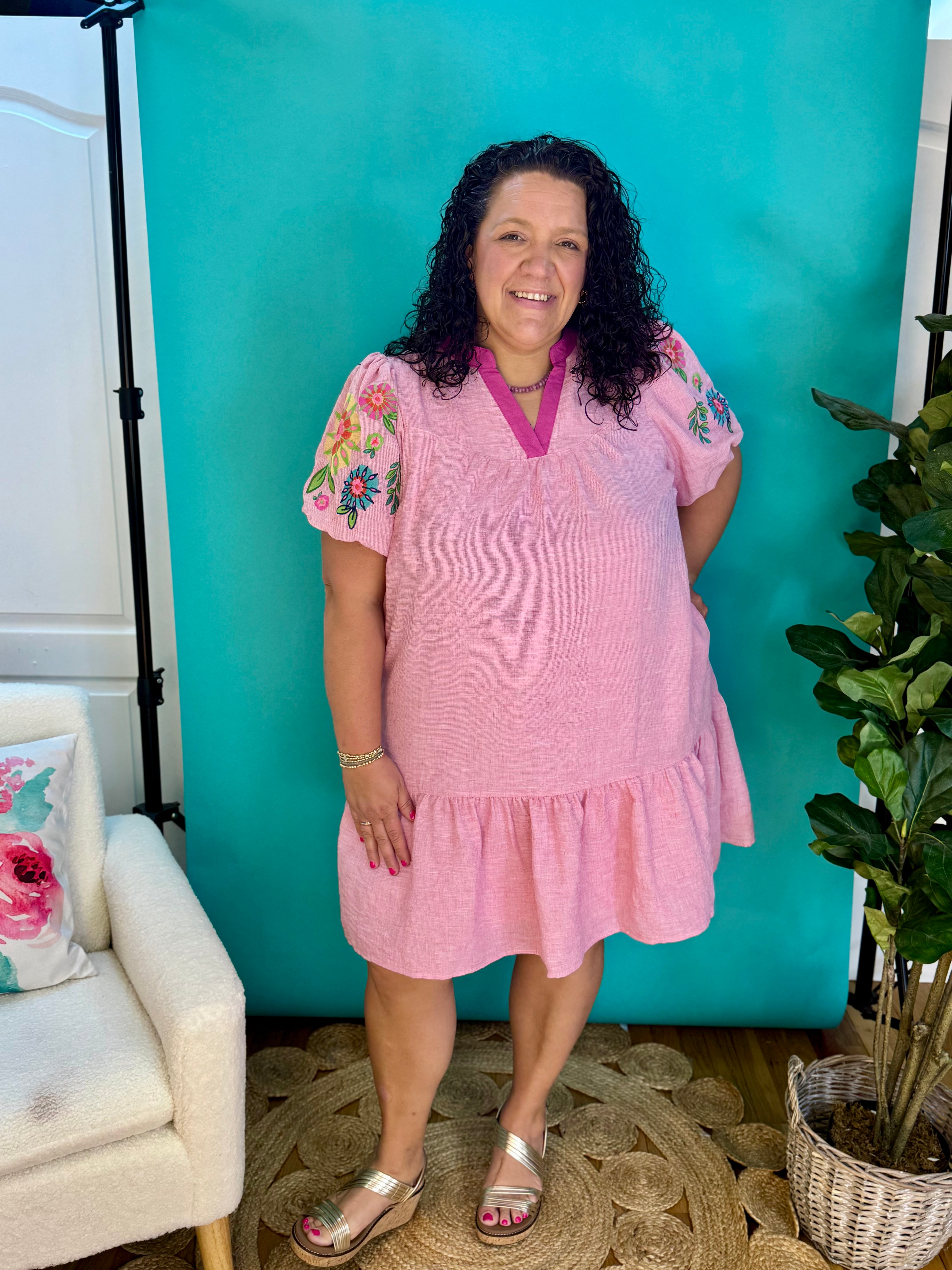 Sweet in Pink Dress-180 Dresses-umgee-The Lovely Closet, Women's Fashion Boutique in Alexandria, KY