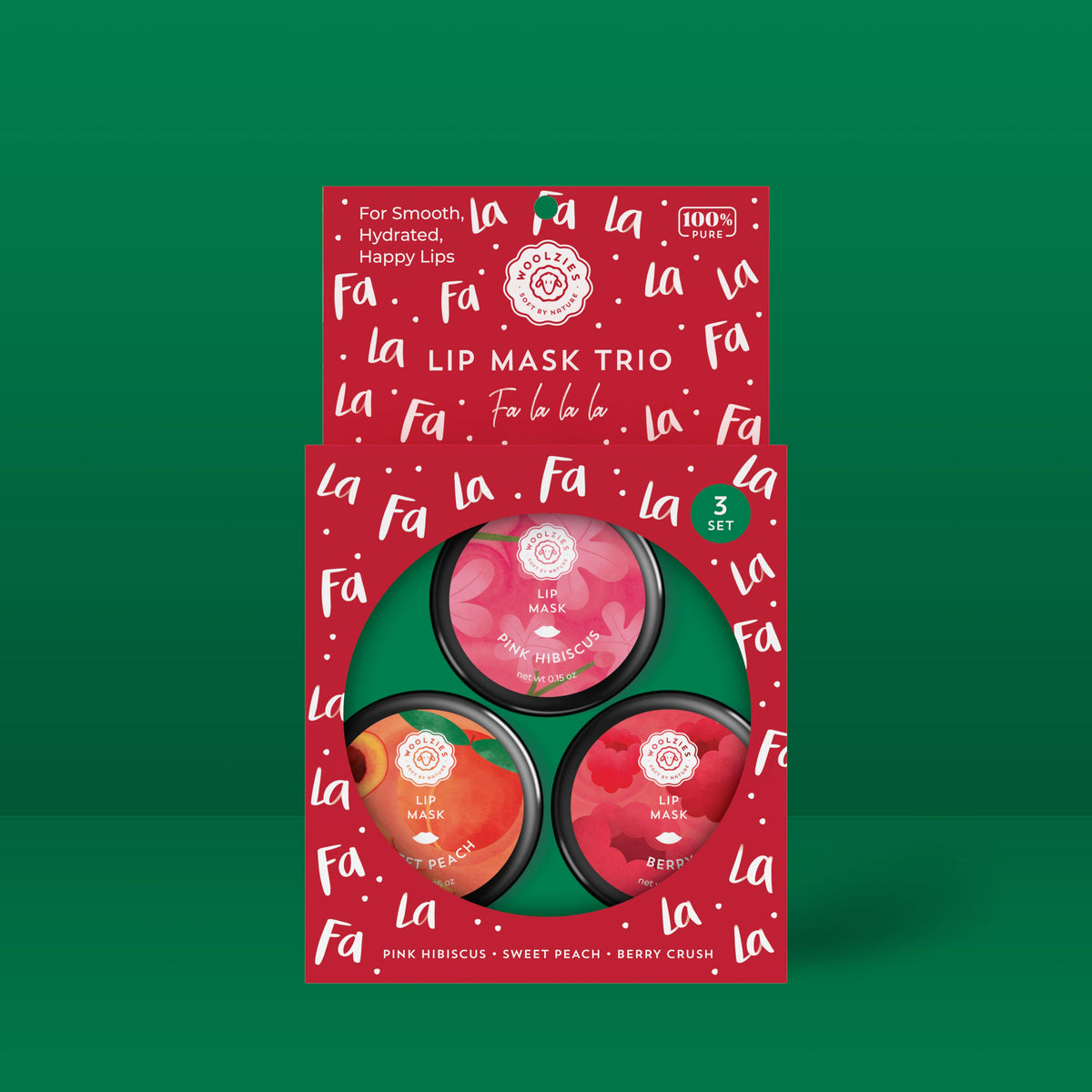 Fa La La La Holiday Trio Lip Mask-350 Holiday-Woolzies-The Lovely Closet, Women's Fashion Boutique in Alexandria, KY