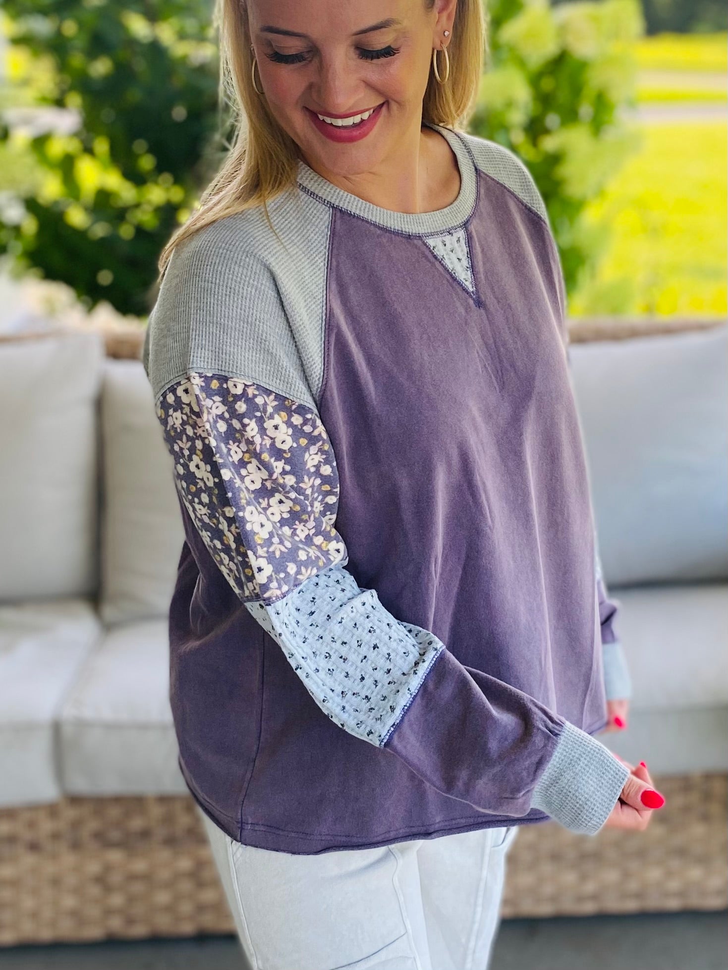 Harvest Wishes Pullover - Violet-110 Long Sleeve Top-easel-The Lovely Closet, Women's Fashion Boutique in Alexandria, KY
