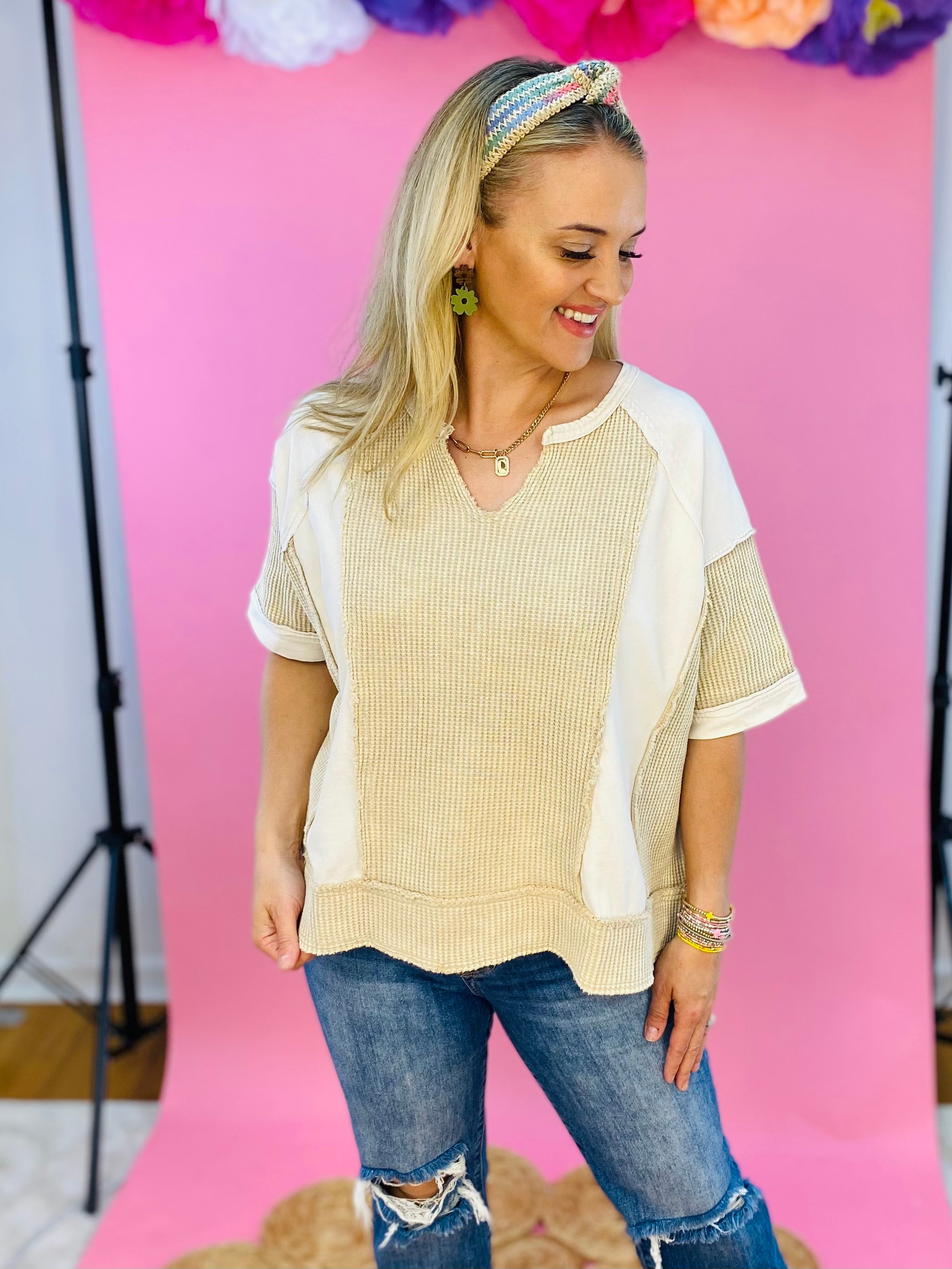 Naturally Neutral Top-100 Short Sleeve Tops-Sage + Fig-The Lovely Closet, Women's Fashion Boutique in Alexandria, KY