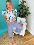 Wildflower Whisper Blouse-100 Short Sleeve Tops-Umgee-The Lovely Closet, Women's Fashion Boutique in Alexandria, KY
