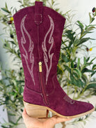 FINAL SALE - Corkys Headliner Faux Suede Boot - Wine-270 Shoes-The Lovely Closet-The Lovely Closet, Women's Fashion Boutique in Alexandria, KY