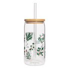 Holiday Greenery Glass Can w/ Straw & Lid-310 Gift-Sweet Water Decor-The Lovely Closet, Women's Fashion Boutique in Alexandria, KY