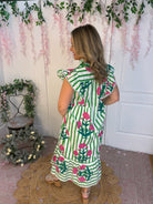 Poppy and Green Striped Maxi Dress-The Lovely Closet-The Lovely Closet, Women's Fashion Boutique in Alexandria, KY