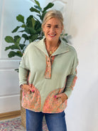 WASHED TERRY PULLOVER-170 Jackets/Outerwear-easel-The Lovely Closet, Women's Fashion Boutique in Alexandria, KY