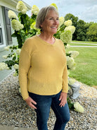 Ready for Fall V-Neck Sweater - Mustard-140 Sweaters-The Lovely Closet-The Lovely Closet, Women's Fashion Boutique in Alexandria, KY