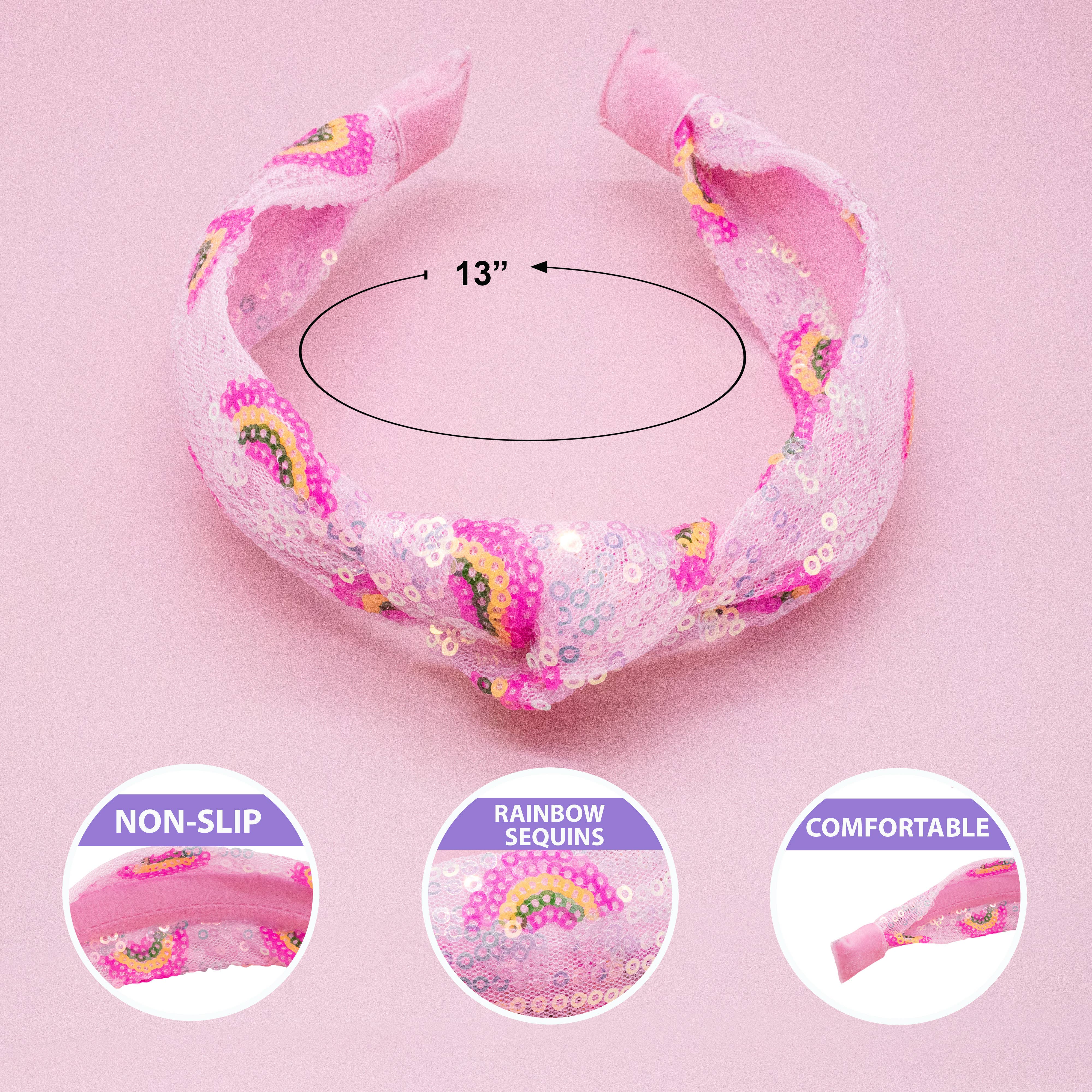 Kids Sequin Knot Headband - Rainbow: Pink-360 Carolines Closet-Frog Sac-The Lovely Closet, Women's Fashion Boutique in Alexandria, KY