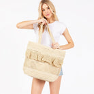 Ruffle Straw Tote - Natural-290 Bag/Handbags-judson-The Lovely Closet, Women's Fashion Boutique in Alexandria, KY
