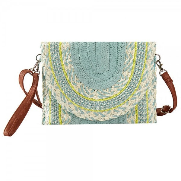 Woven Straw Clutch Cross Body Bag - Mint-290 Bag/Handbags-judson-The Lovely Closet, Women's Fashion Boutique in Alexandria, KY