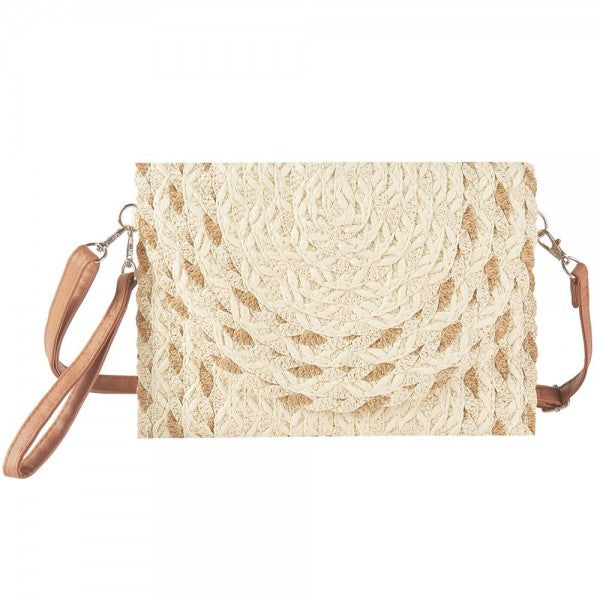 Woven Straw Clutch Cross Body Bag - Simply Tan & Natural-290 Bag/Handbags-judson-The Lovely Closet, Women's Fashion Boutique in Alexandria, KY