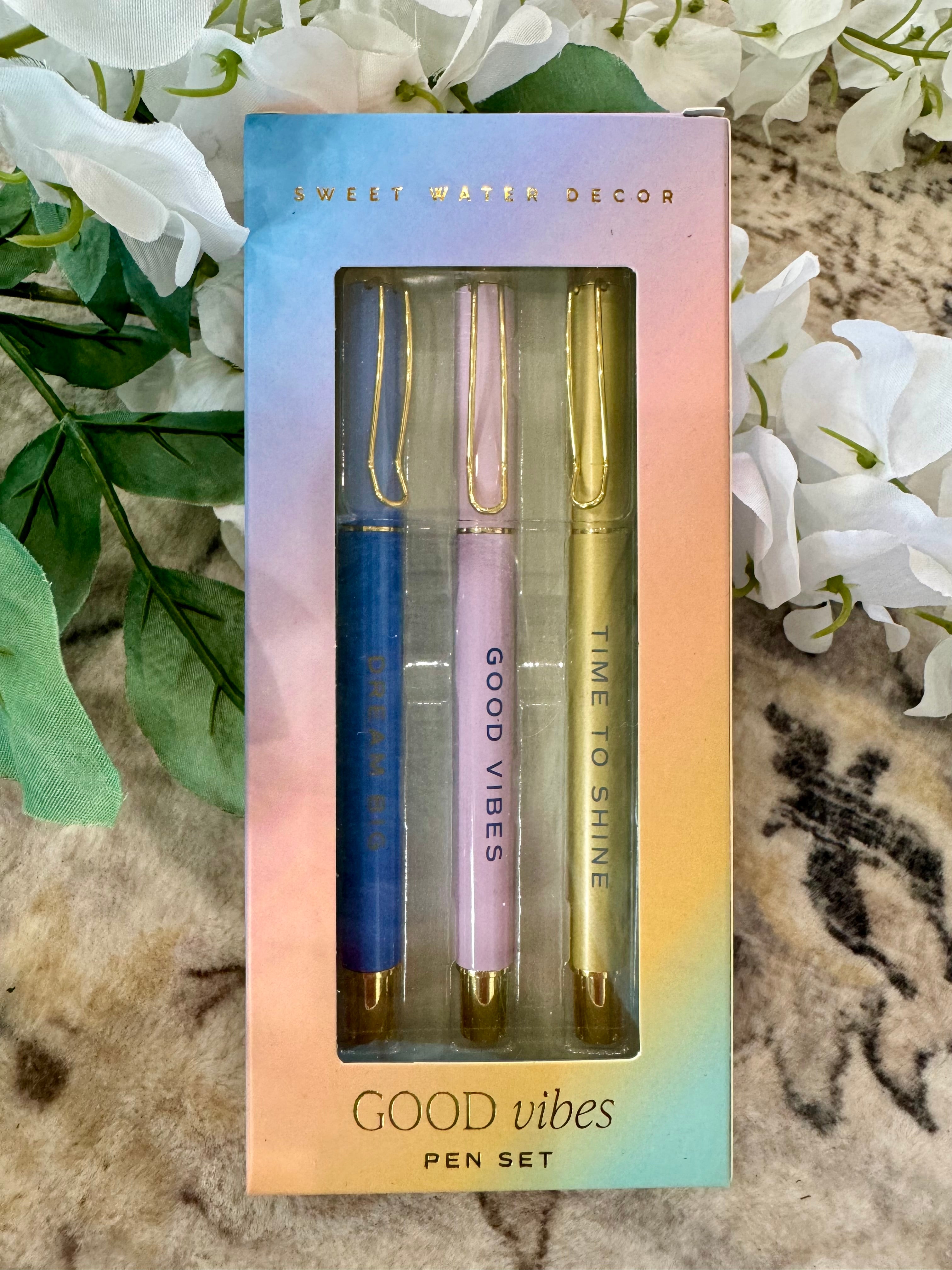 Good Vibes Pen Set-Pens-The Lovely Closet-The Lovely Closet, Women's Fashion Boutique in Alexandria, KY