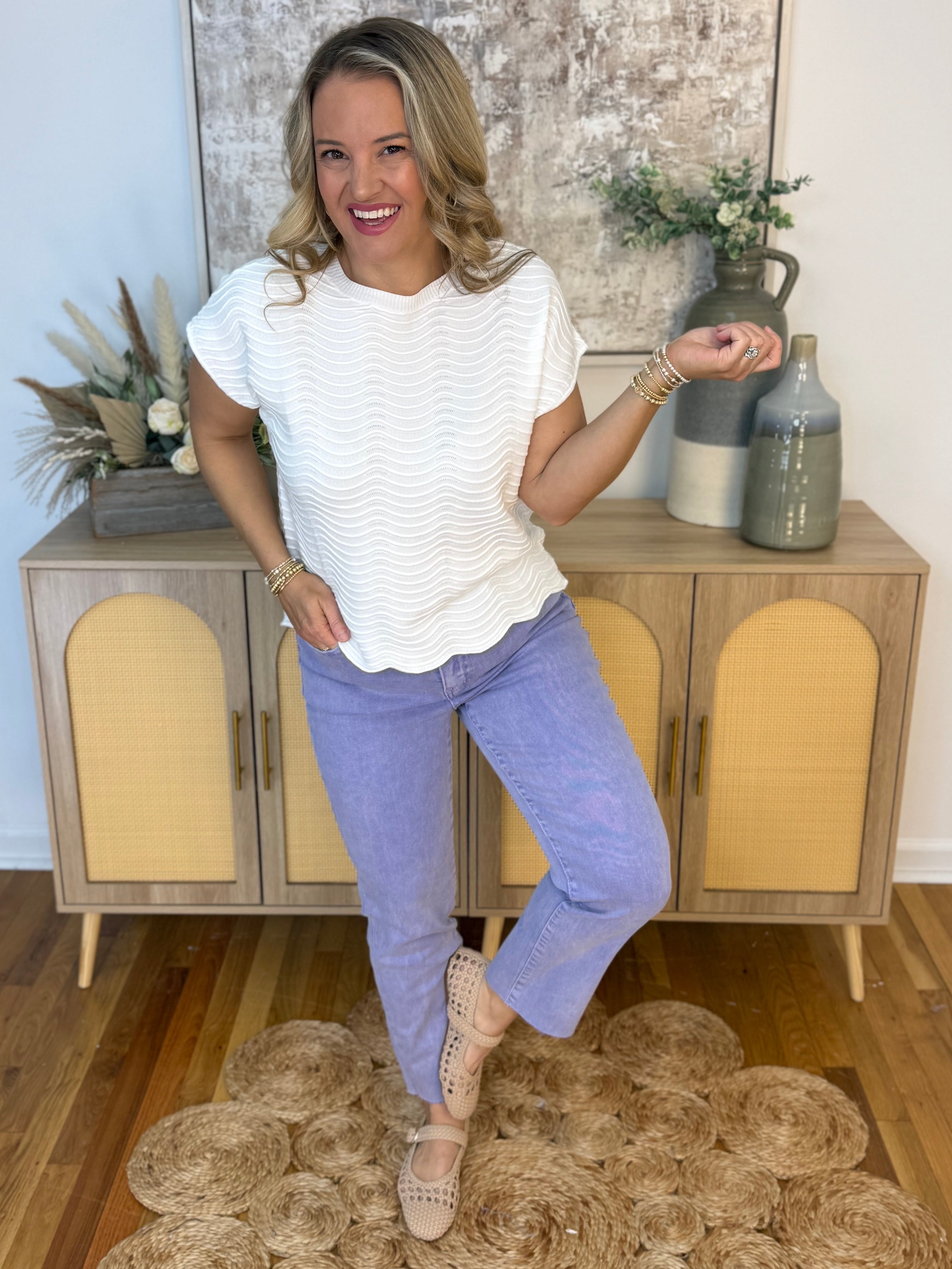 High Waist Cropped Straight - Violet-210 Jeans-zenana-The Lovely Closet, Women's Fashion Boutique in Alexandria, KY