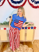 American Flag Open Stitch Top-120 Sleeveless Tops-Anniewear-The Lovely Closet, Women's Fashion Boutique in Alexandria, KY