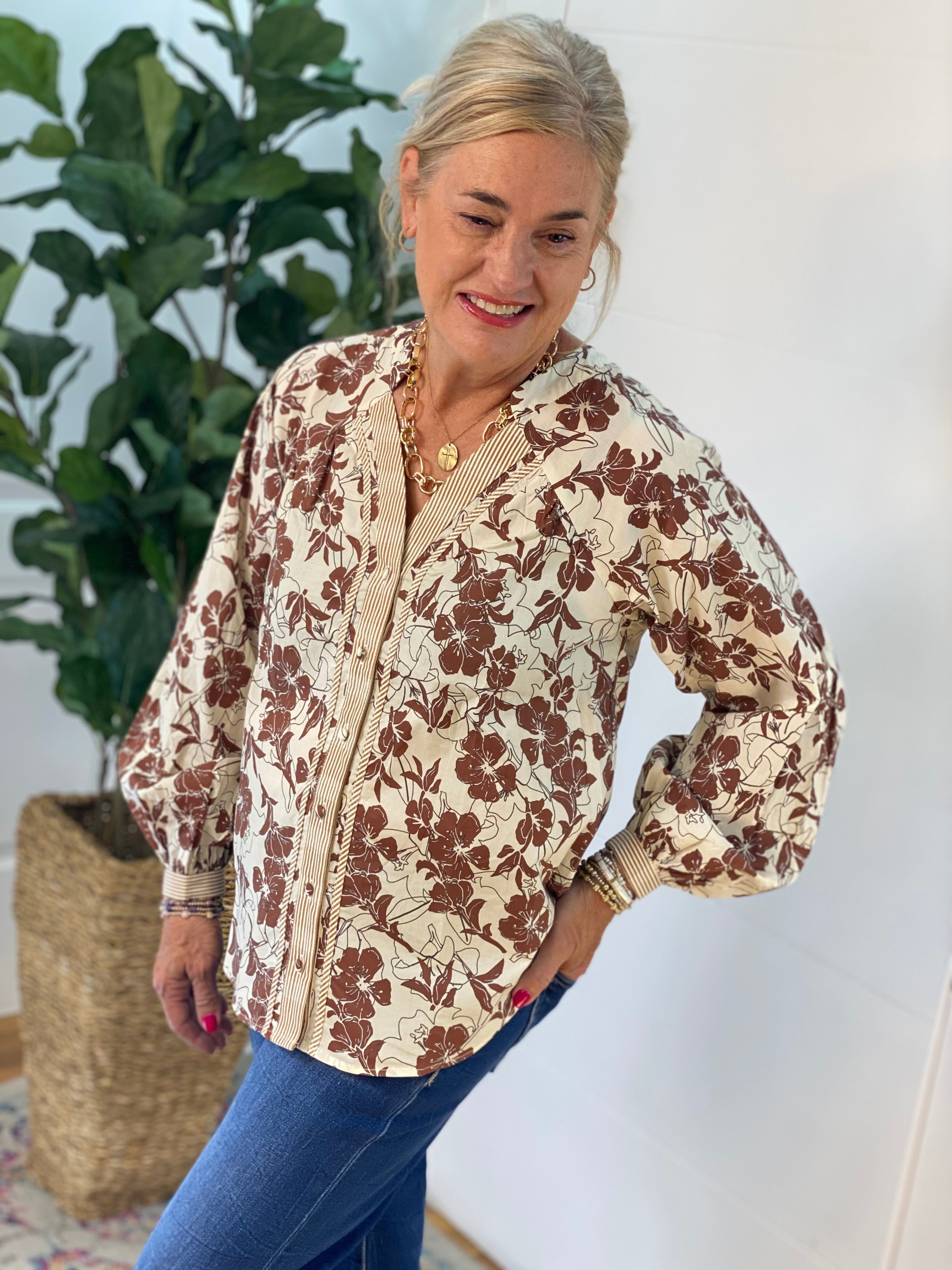 Golden Hour Long Sleeve Blouse-110 Long Sleeve Top-GIGIO-The Lovely Closet, Women's Fashion Boutique in Alexandria, KY