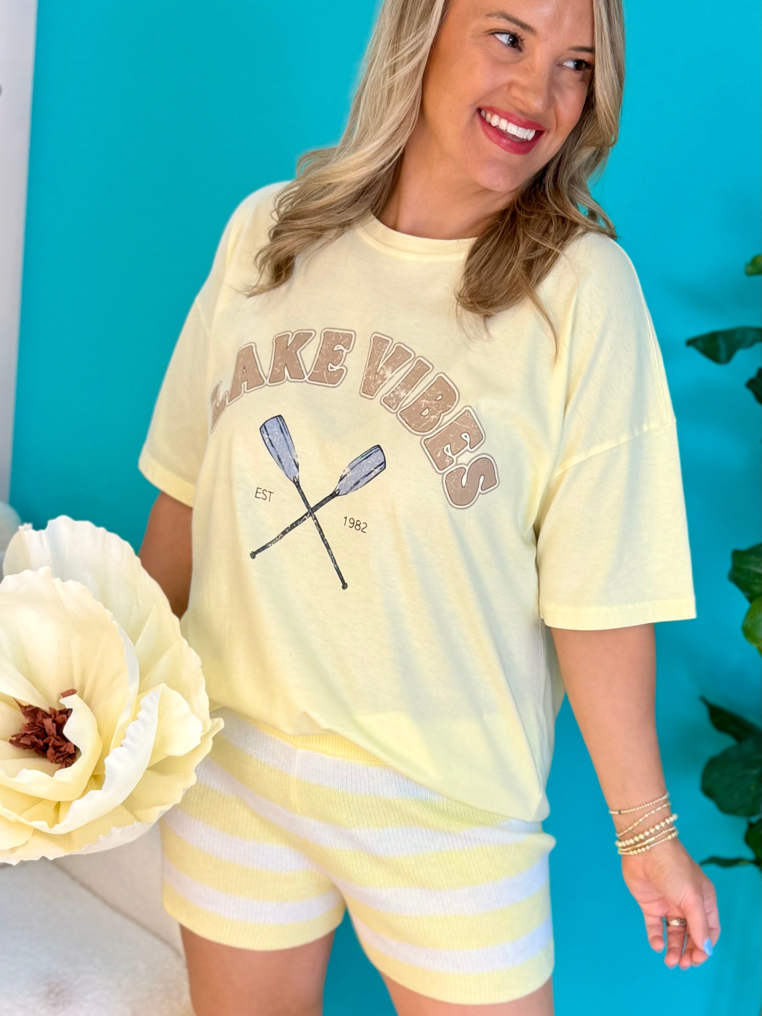 Lake Vibes Graphic T-Shirt-100 Short Sleeve Tops-Blu Pepper-The Lovely Closet, Women's Fashion Boutique in Alexandria, KY