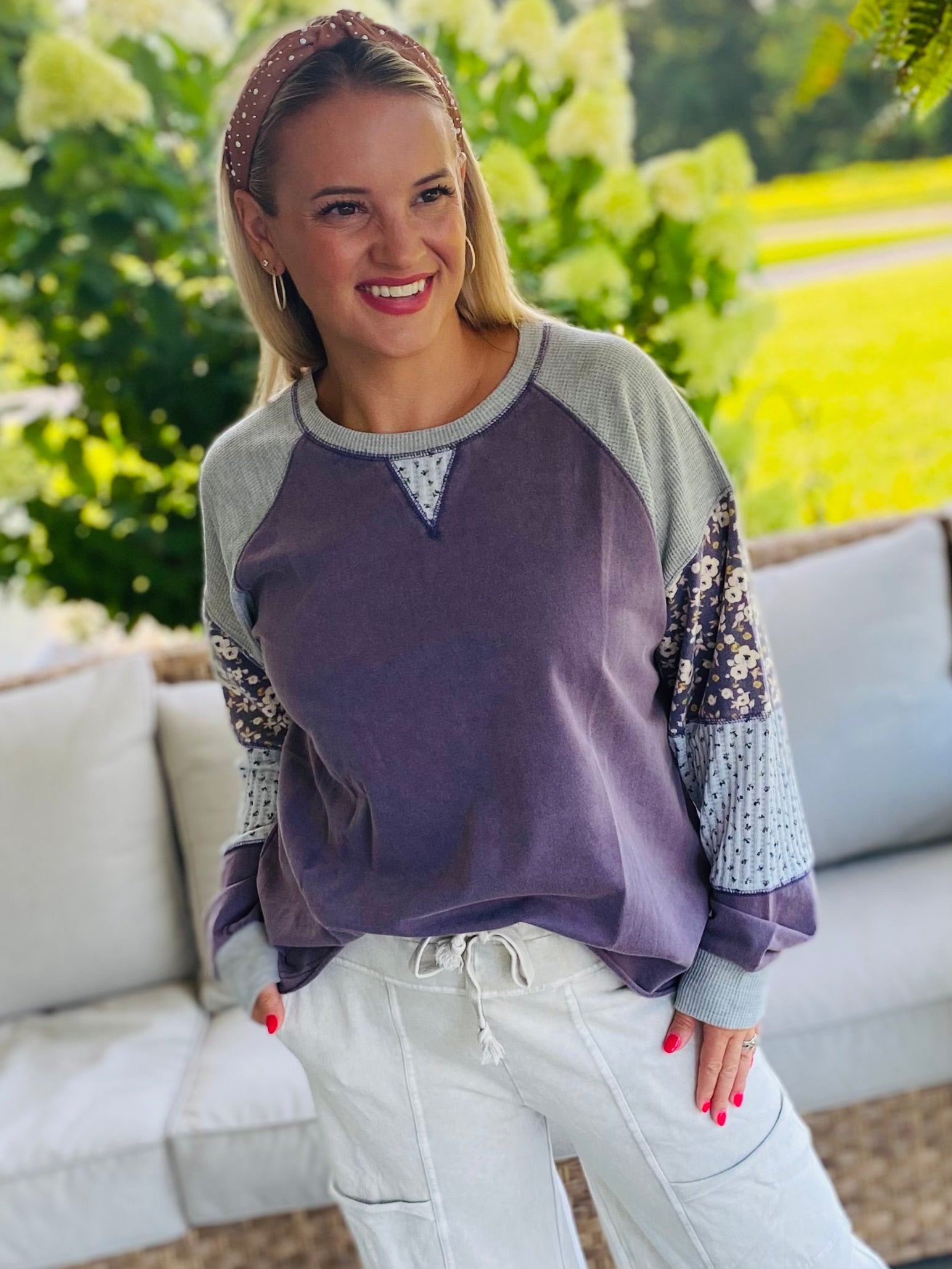 Harvest Wishes Pullover - Violet-110 Long Sleeve Top-easel-The Lovely Closet, Women's Fashion Boutique in Alexandria, KY